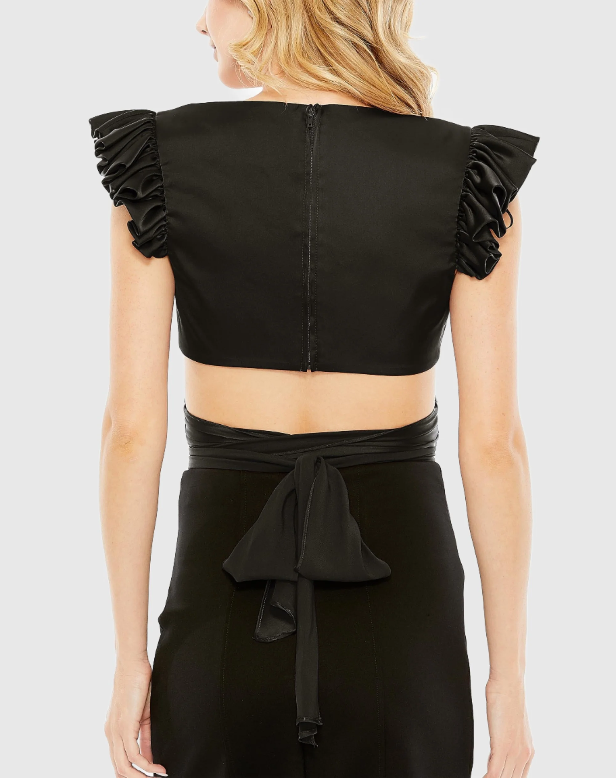 Ruffle Cap Sleeve Wrap Top