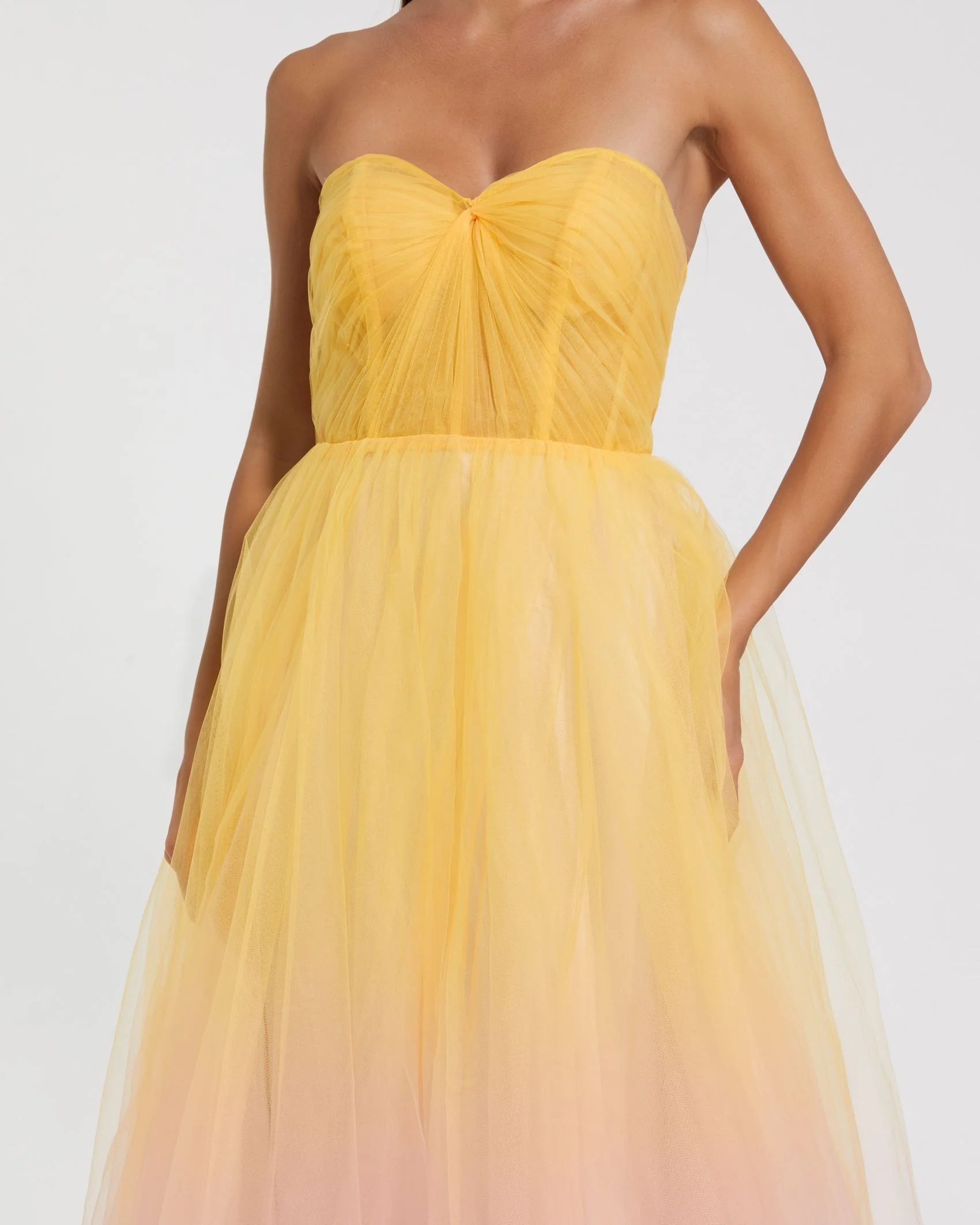Multicolor Strapless Sweetheart Ombre Tulle Ballgown