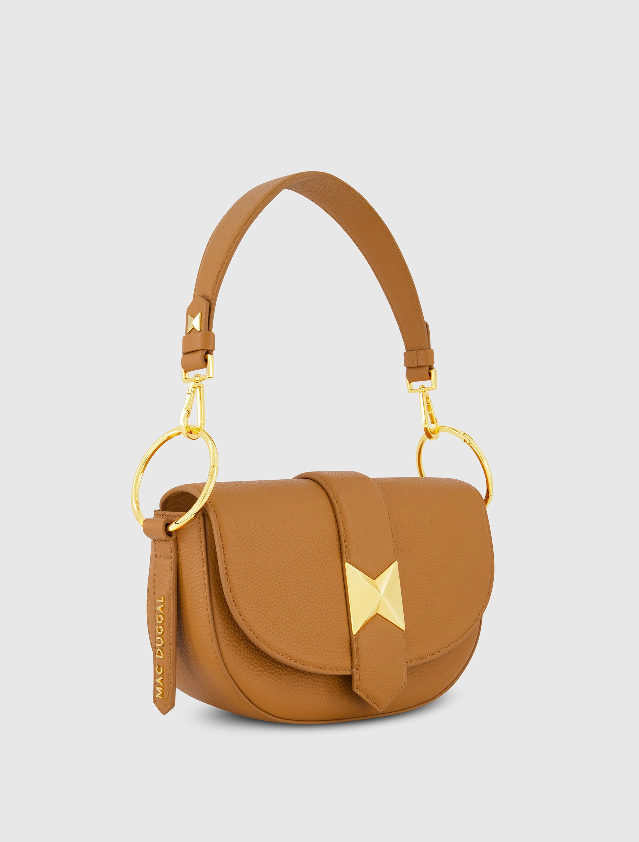 Grain Leather Saddle Bag With Gold Hardware - FINAL SALE