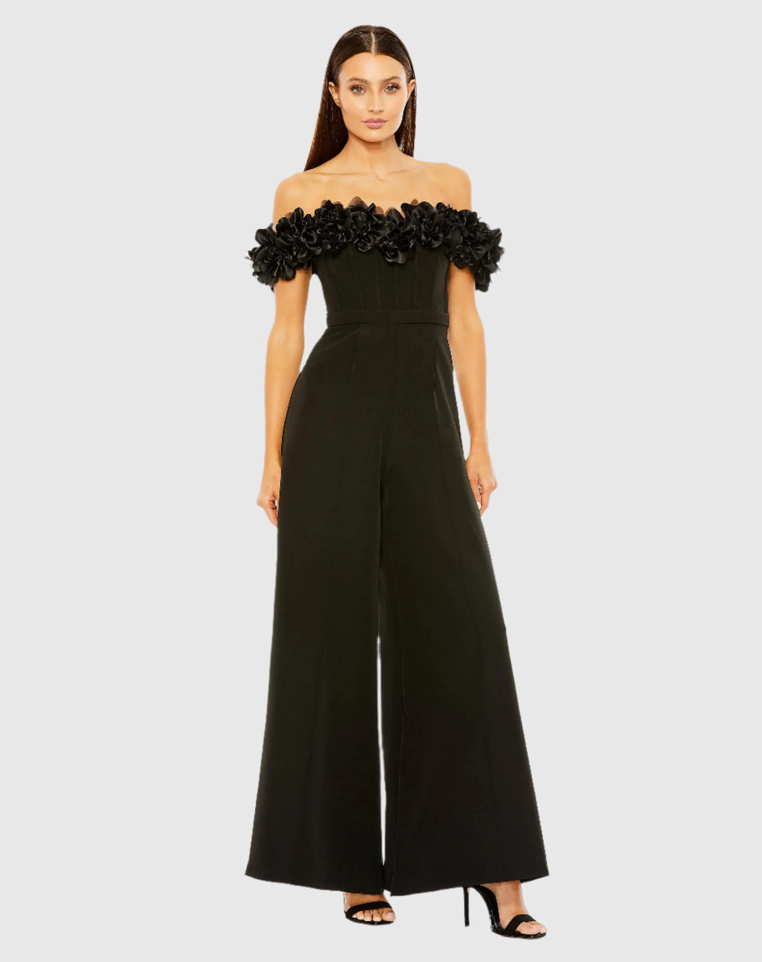 Floral Bustier Top Flare Leg Jumpsuit - FINAL SALE