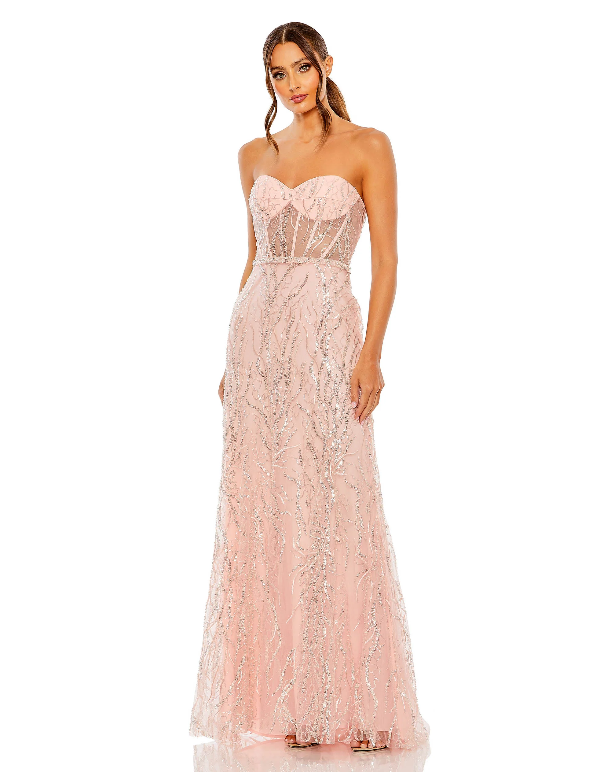 Strapless Corset Sequin Detailed Gown | Sample | Sz. 2