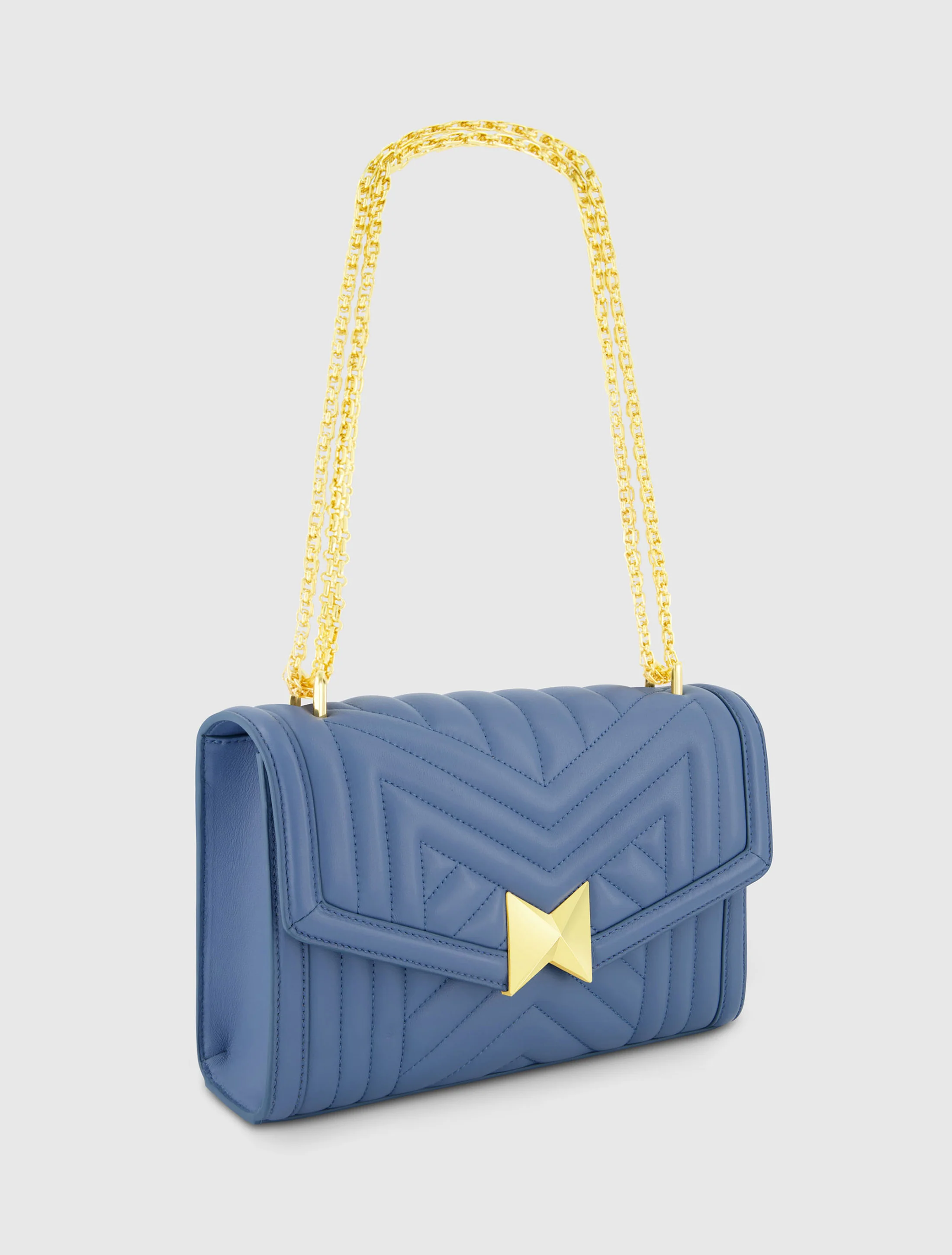 Quilted Napa Leather Handbag With Gold Chain - FINAL SALE