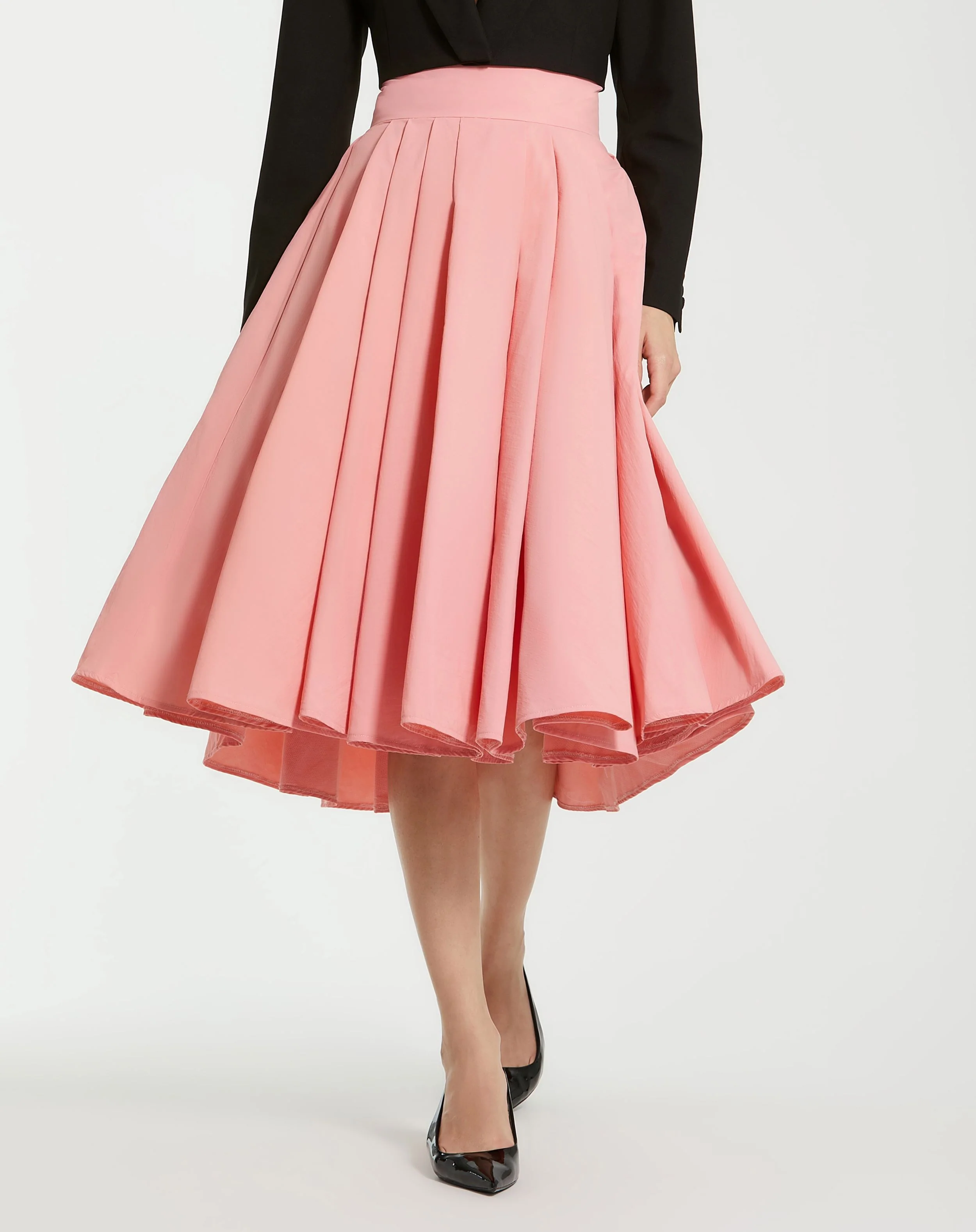 The Bubbly Faille High Waisted Midi Full Circle Skirt - FINAL SALE