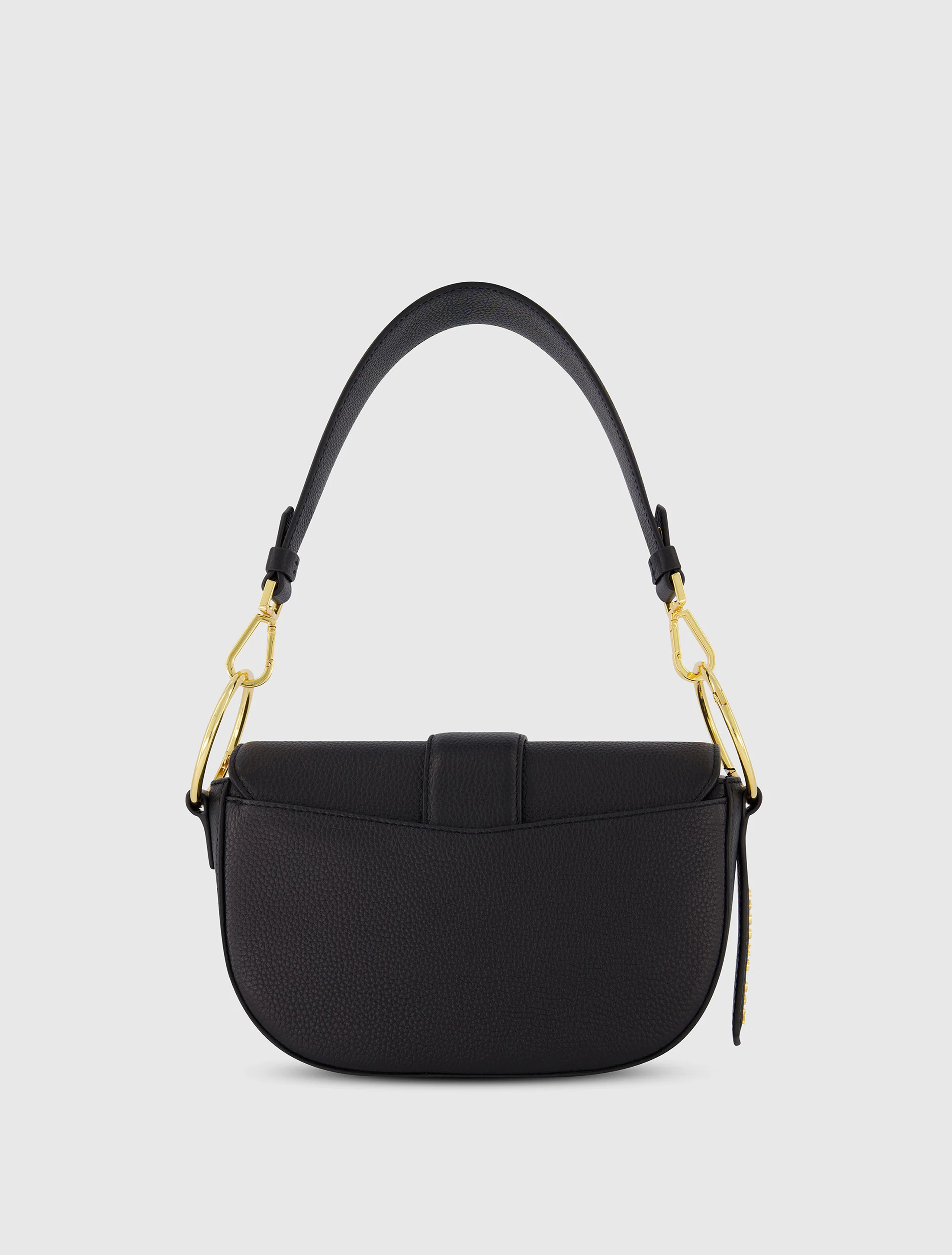 Grain Leather Saddle Bag With Gold Hardware - FINAL SALE