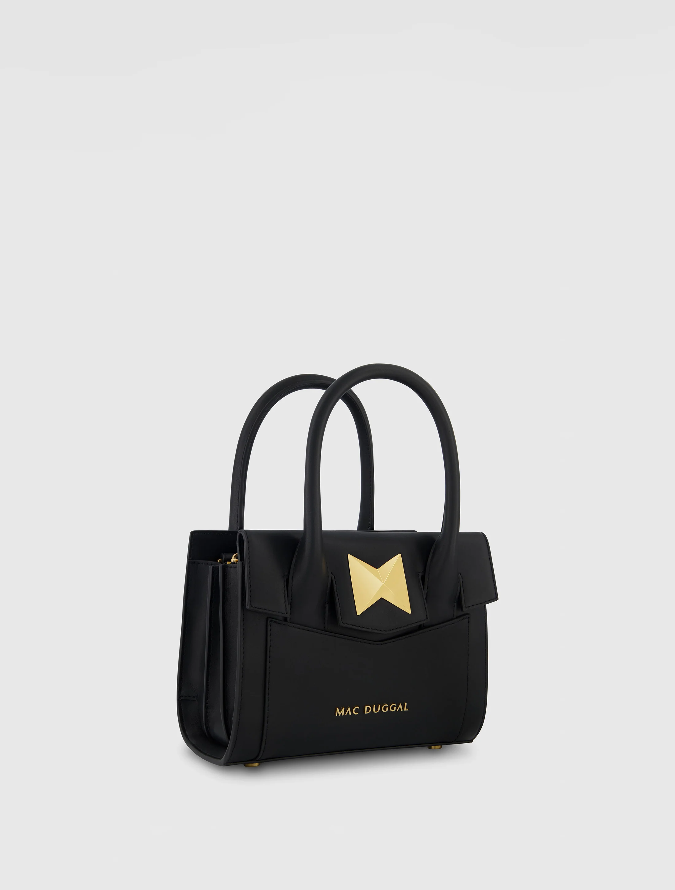 Small Leather Tote Bag With Gold Hardware - FINAL SALE