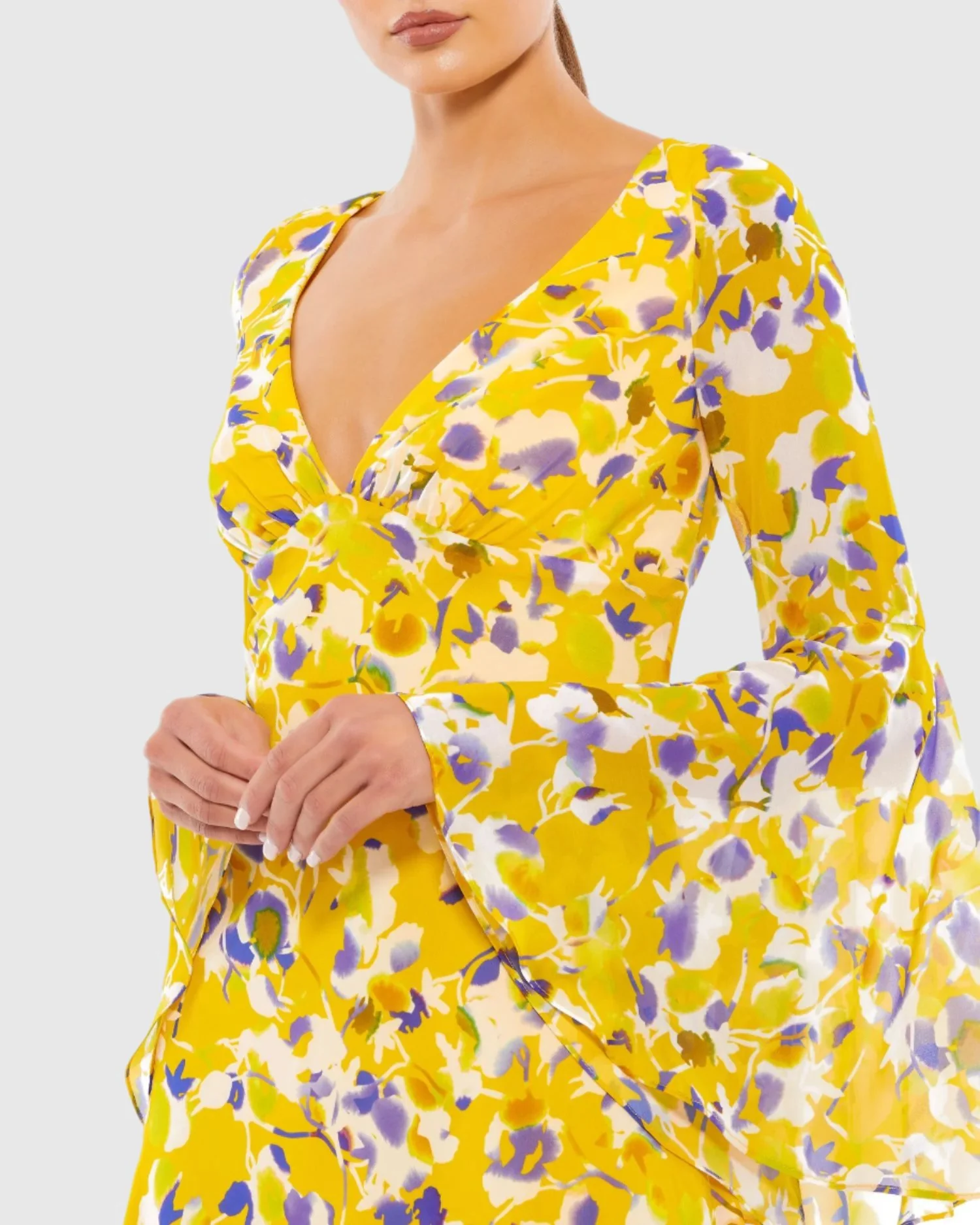 Floral Bell Sleeve Mini Dress - FINAL SALE