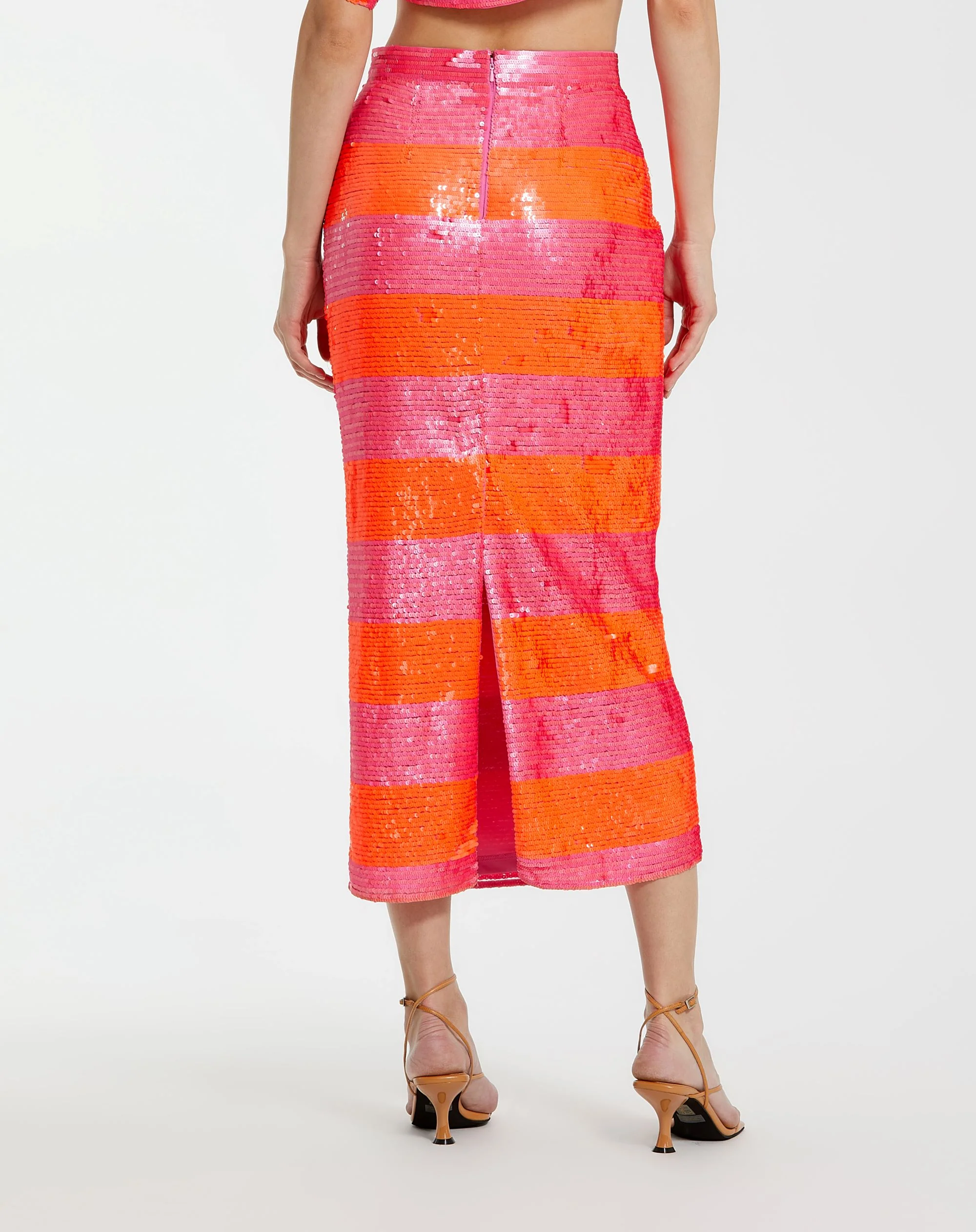 Classic Sequin Striped Midi Pencil Skirt - FINAL SALE