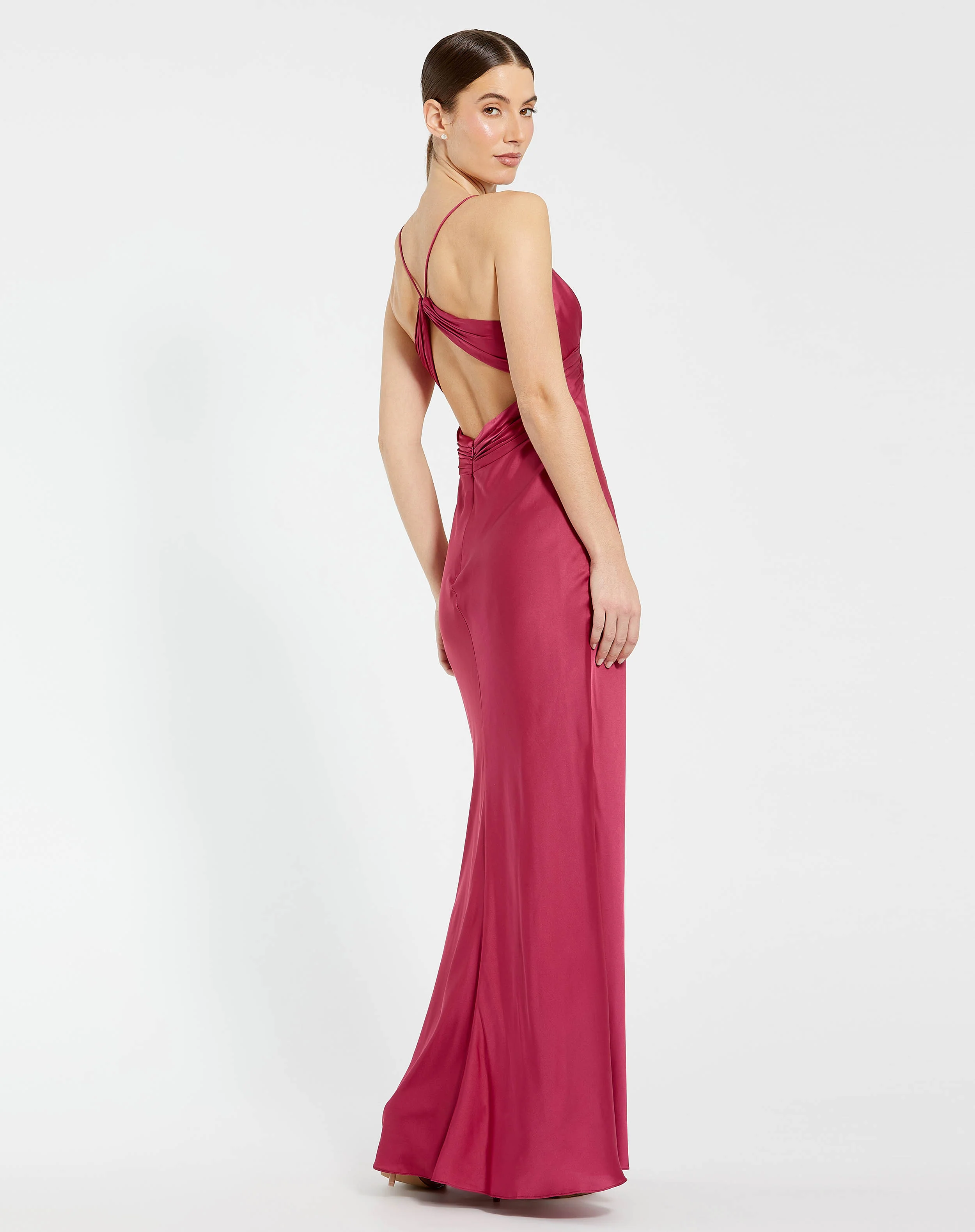 Charmeuse Front Twist Keyhole Sleeveless Gown | Sample | Sz. 2