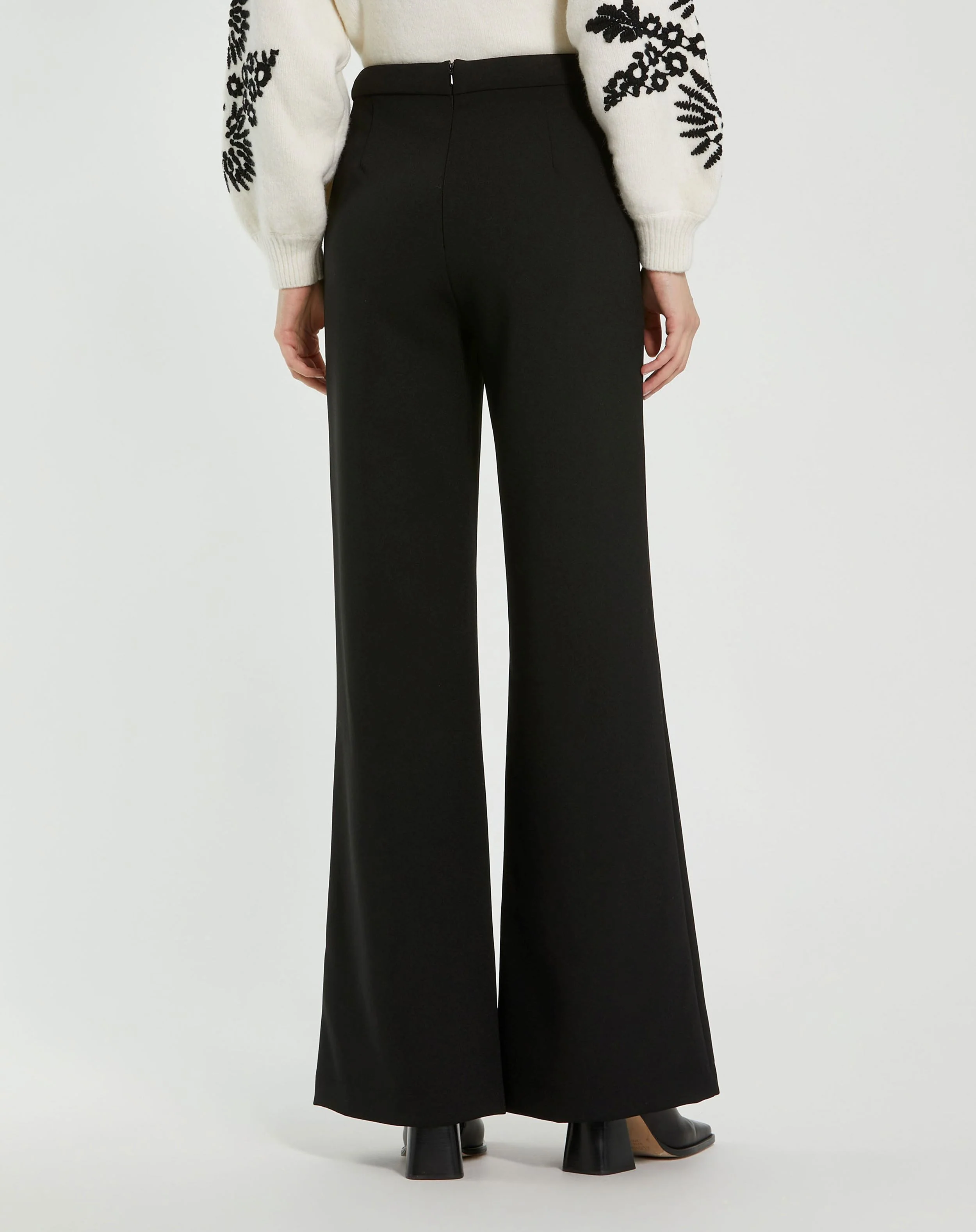 Classic Crepe Wide Leg High Waisted Trouser Pant - FINAL SALE