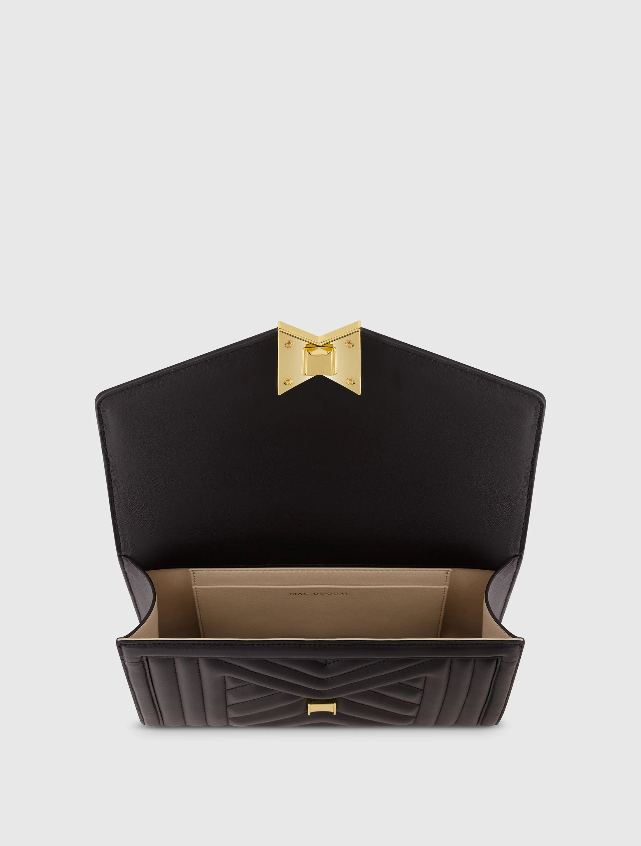 Quilted Napa Leather Handbag With Gold Hardware