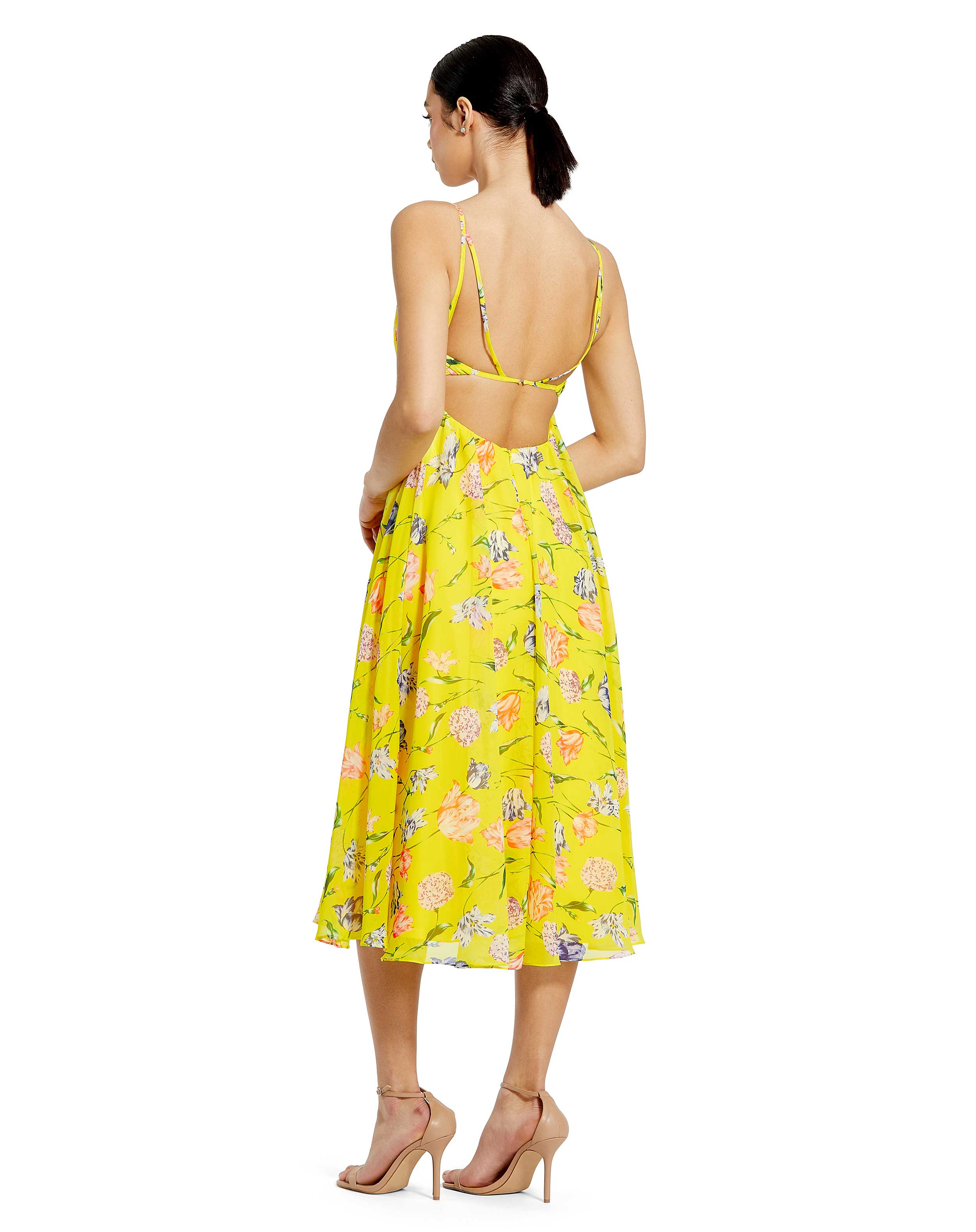 Key Hole Detail Floral Chiffon Dress | Sample | Sz. 2