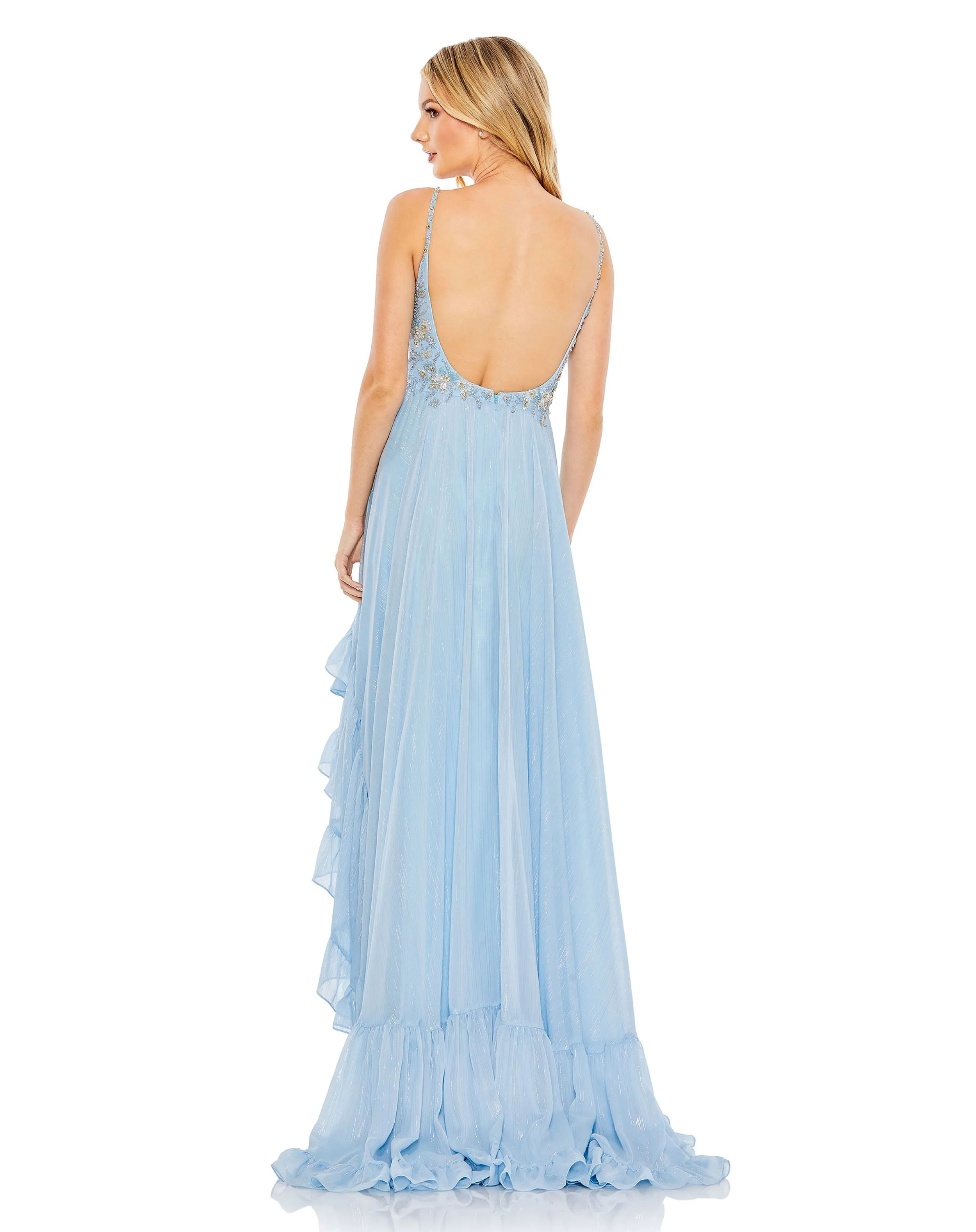 Embellished Ruffle Asymmetrical Hem Gown | Sample | Sz. 2