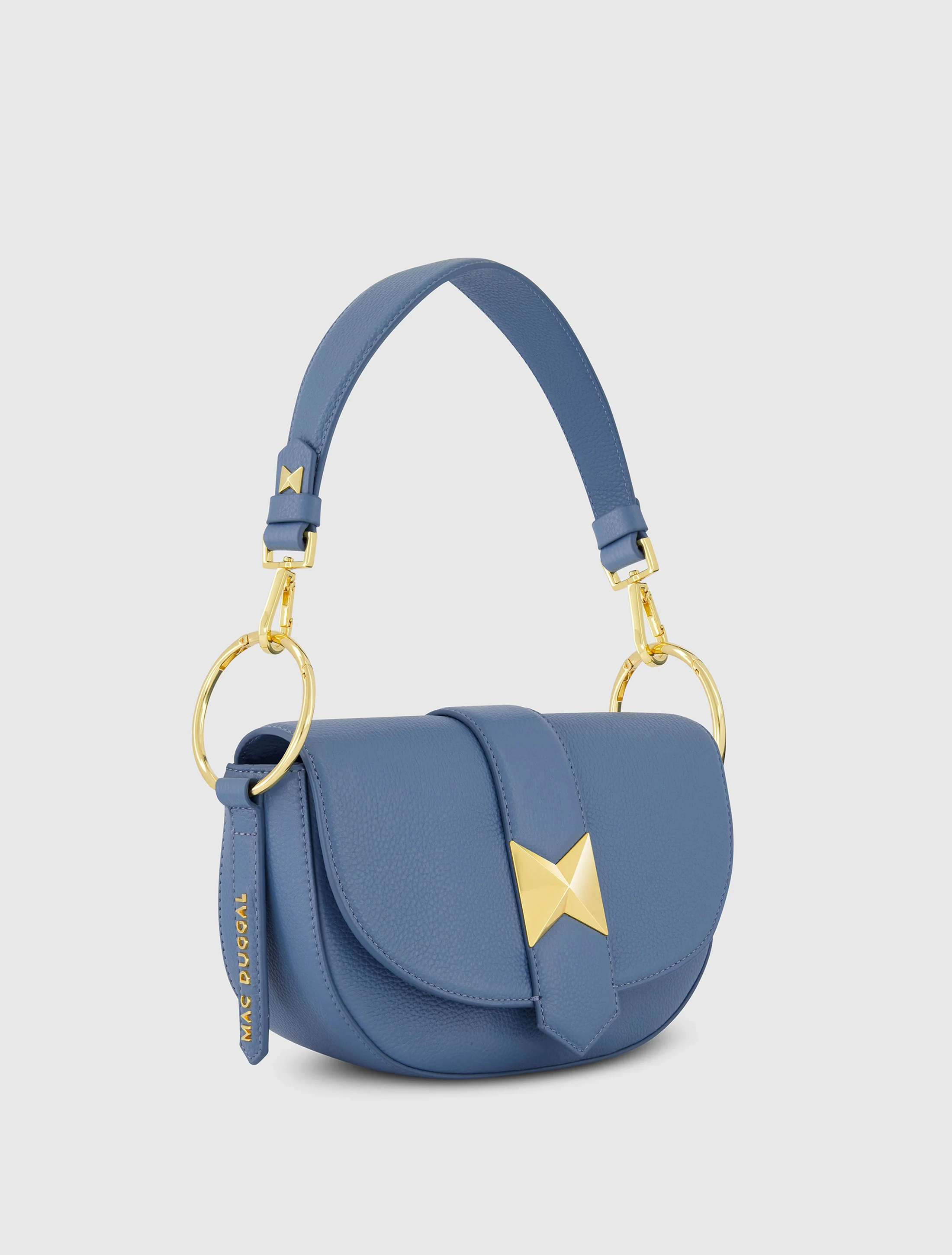 Grain Leather Saddle Bag With Gold Hardware - FINAL SALE