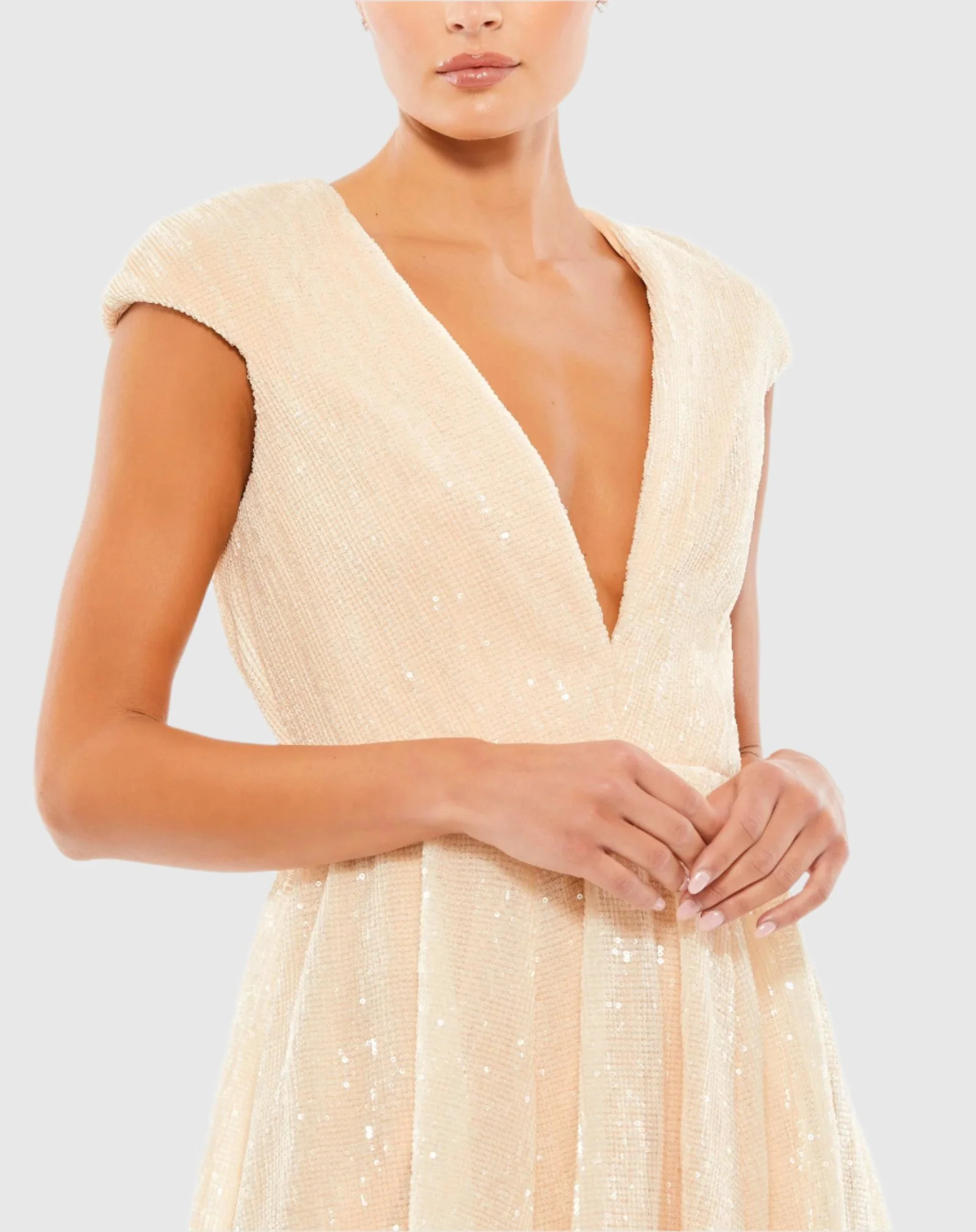 Pink Sequin Cap Sleeve Fit & Flare Mini Dress