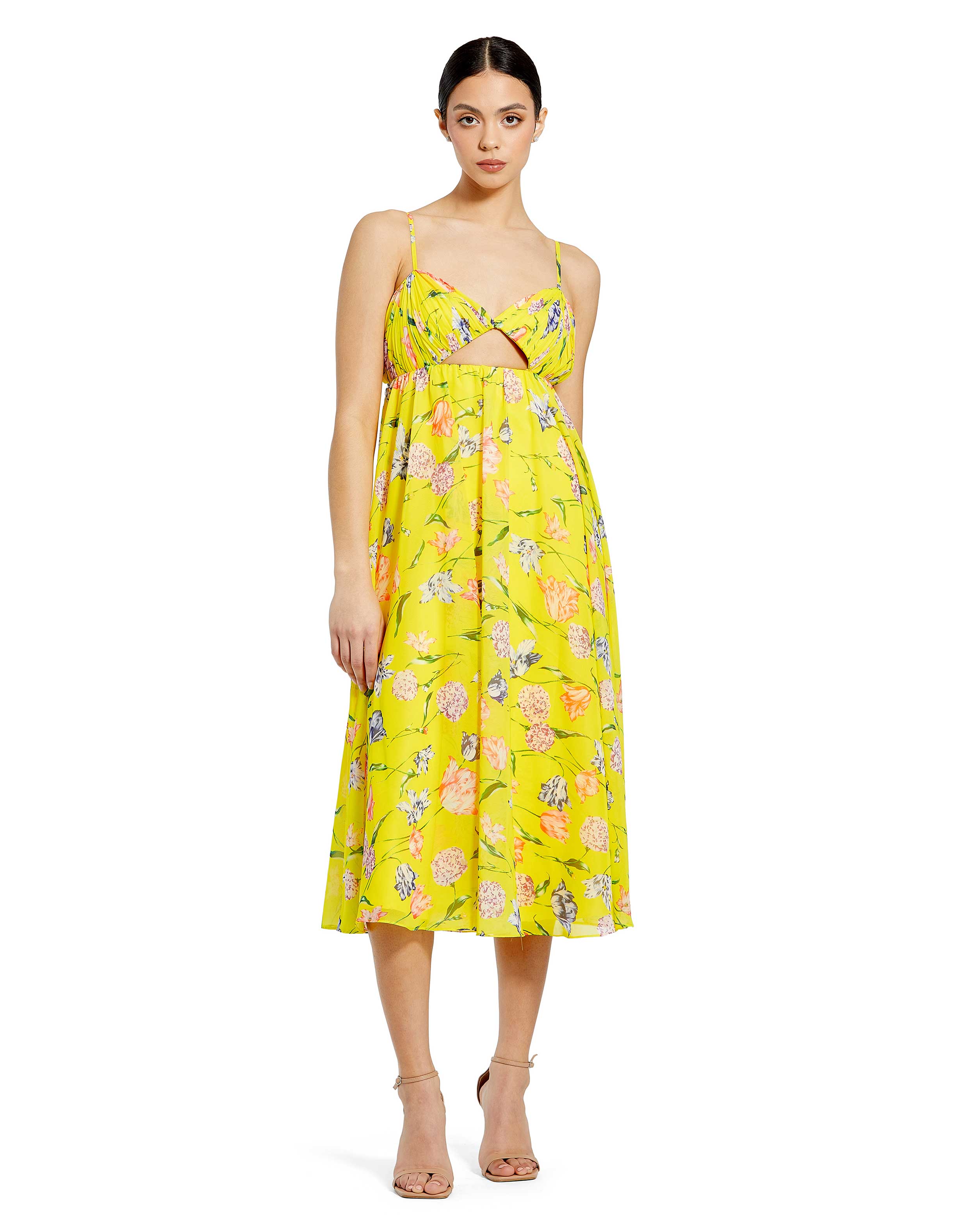 Key Hole Detail Floral Chiffon Dress | Sample | Sz. 2