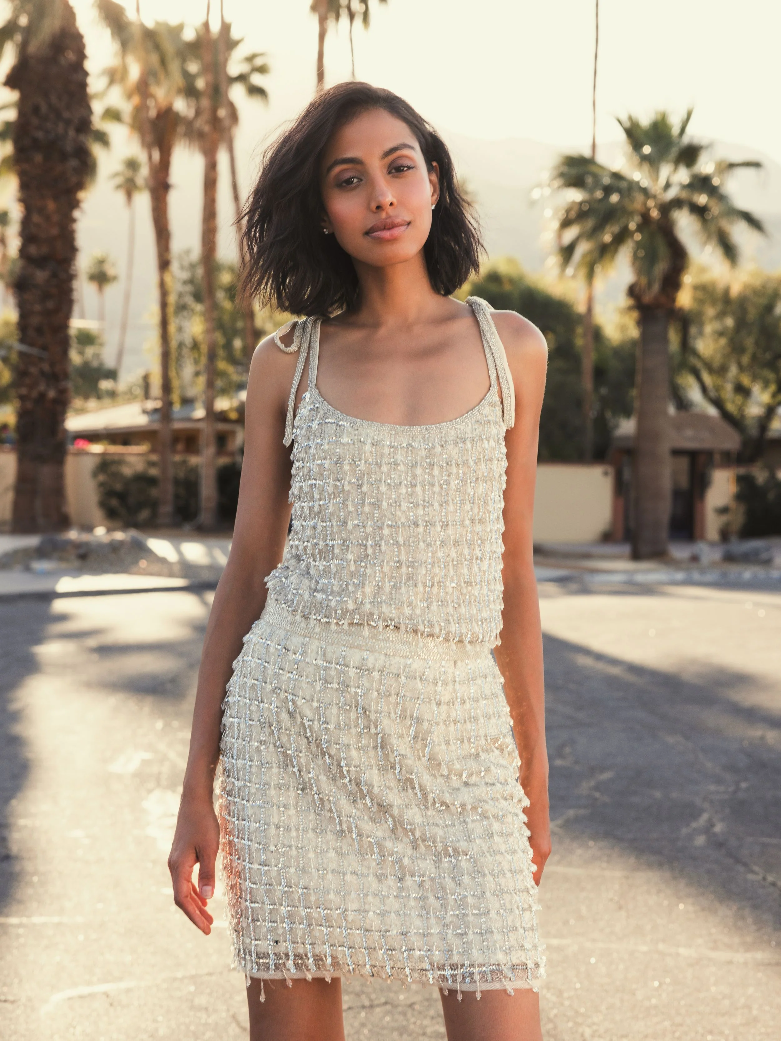 Hand Beaded Mini Skirt - FINAL SALE