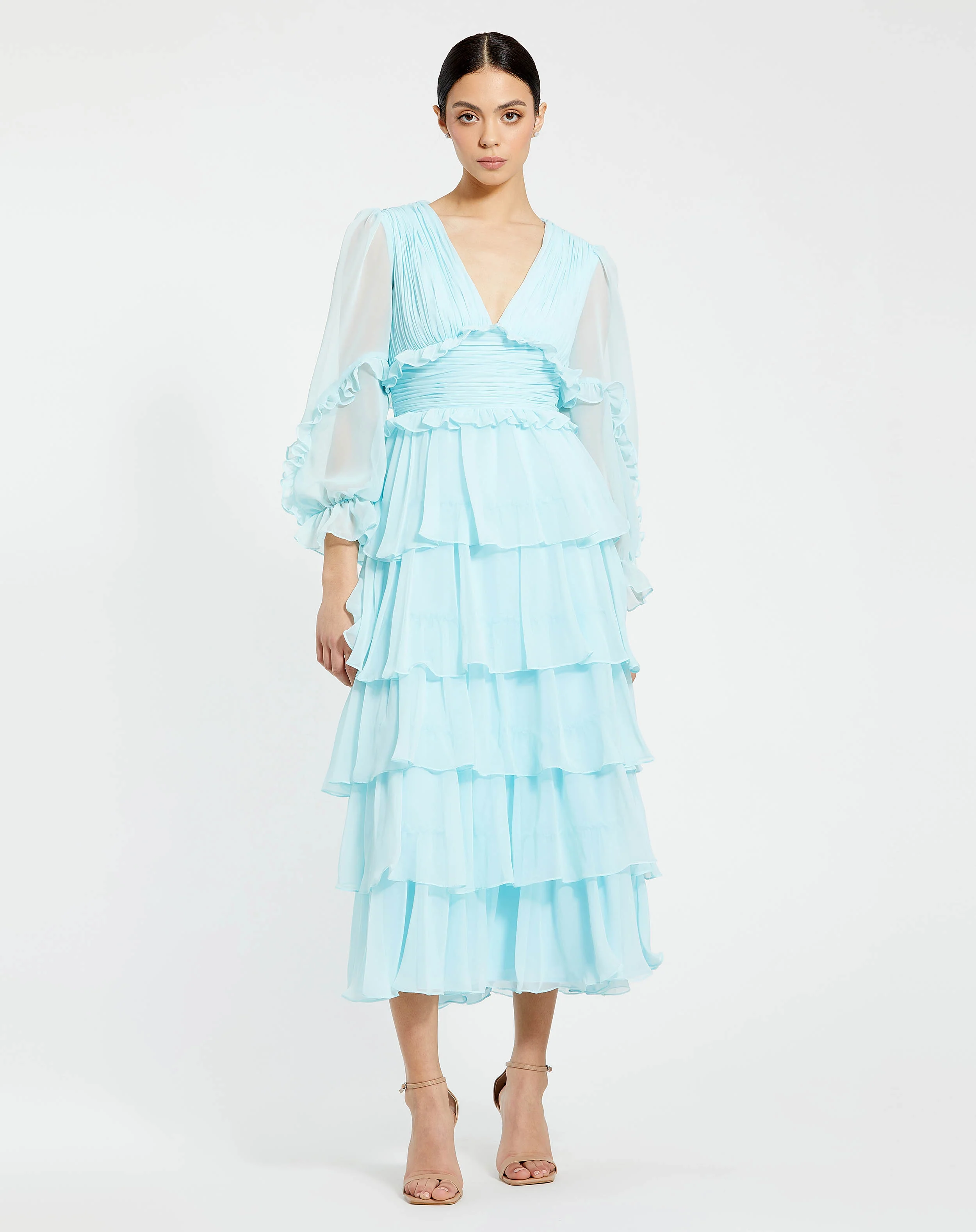 Long Sleeve Tiered Ruffle Dress | Sample | Sz. 2
