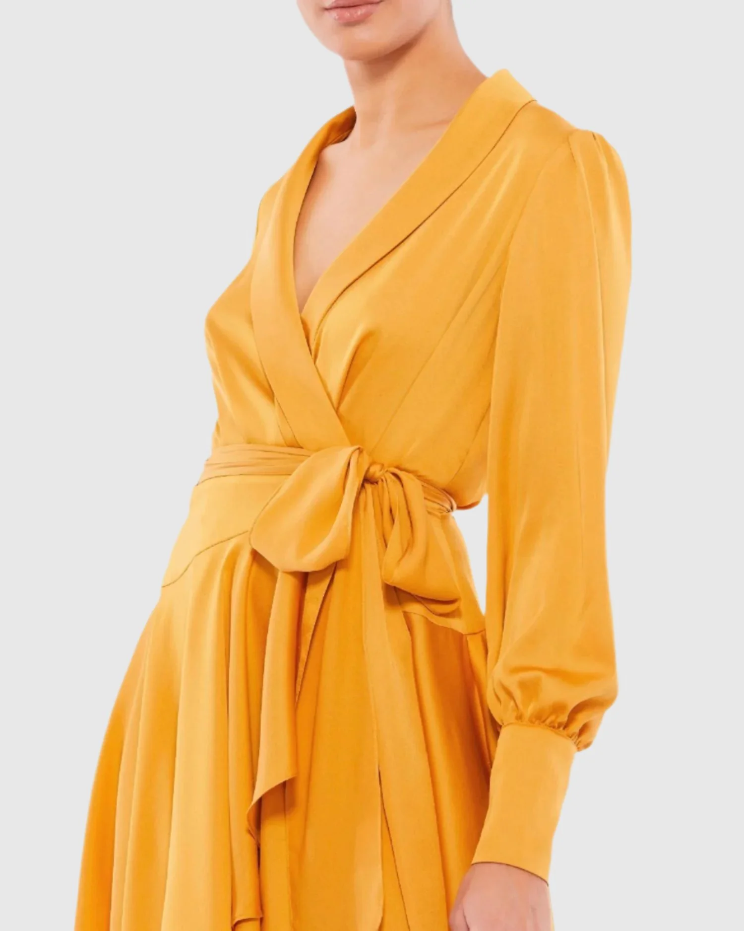 Yellow Short Wrap Dress