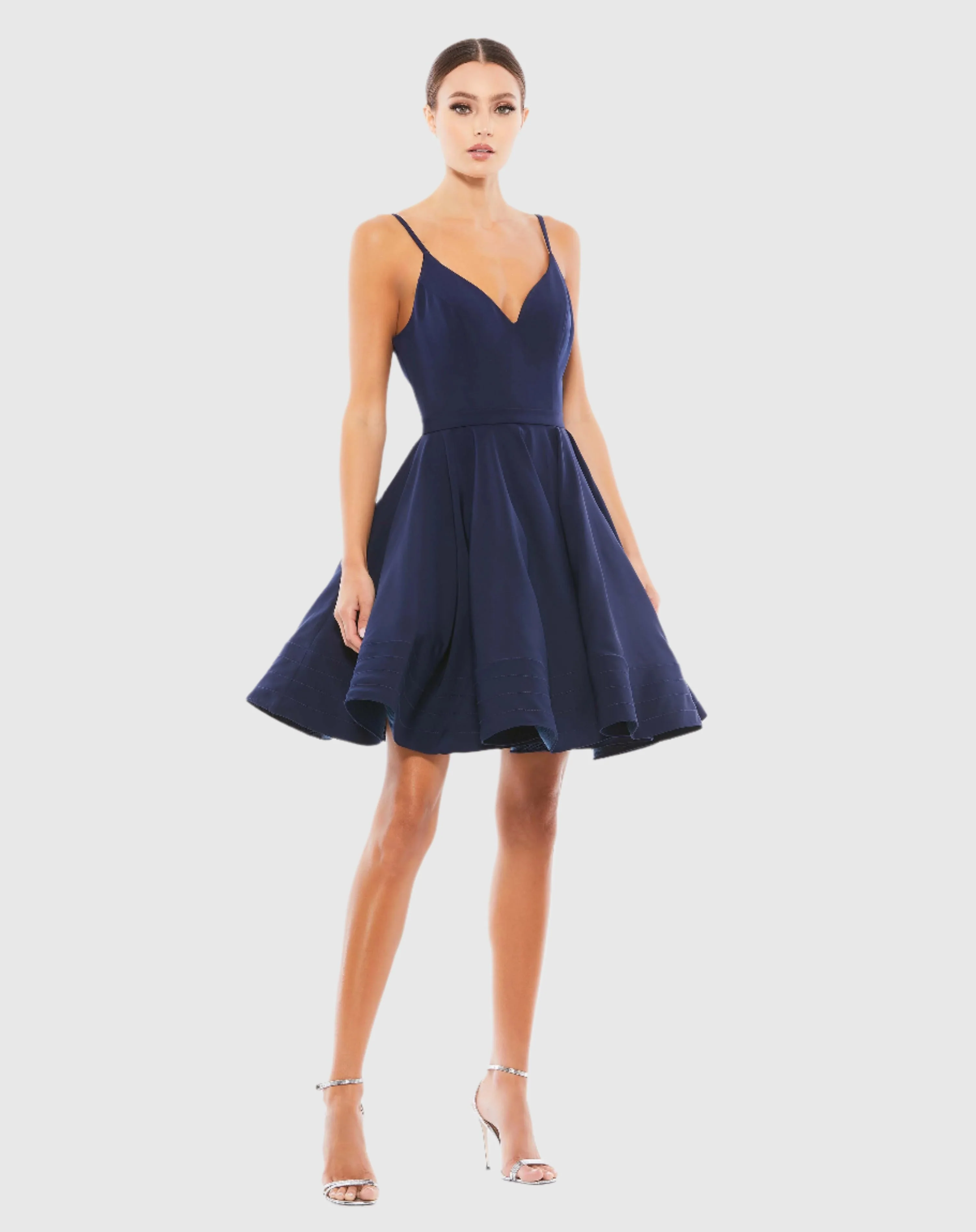 Navy Low Back A-Line Party Dress