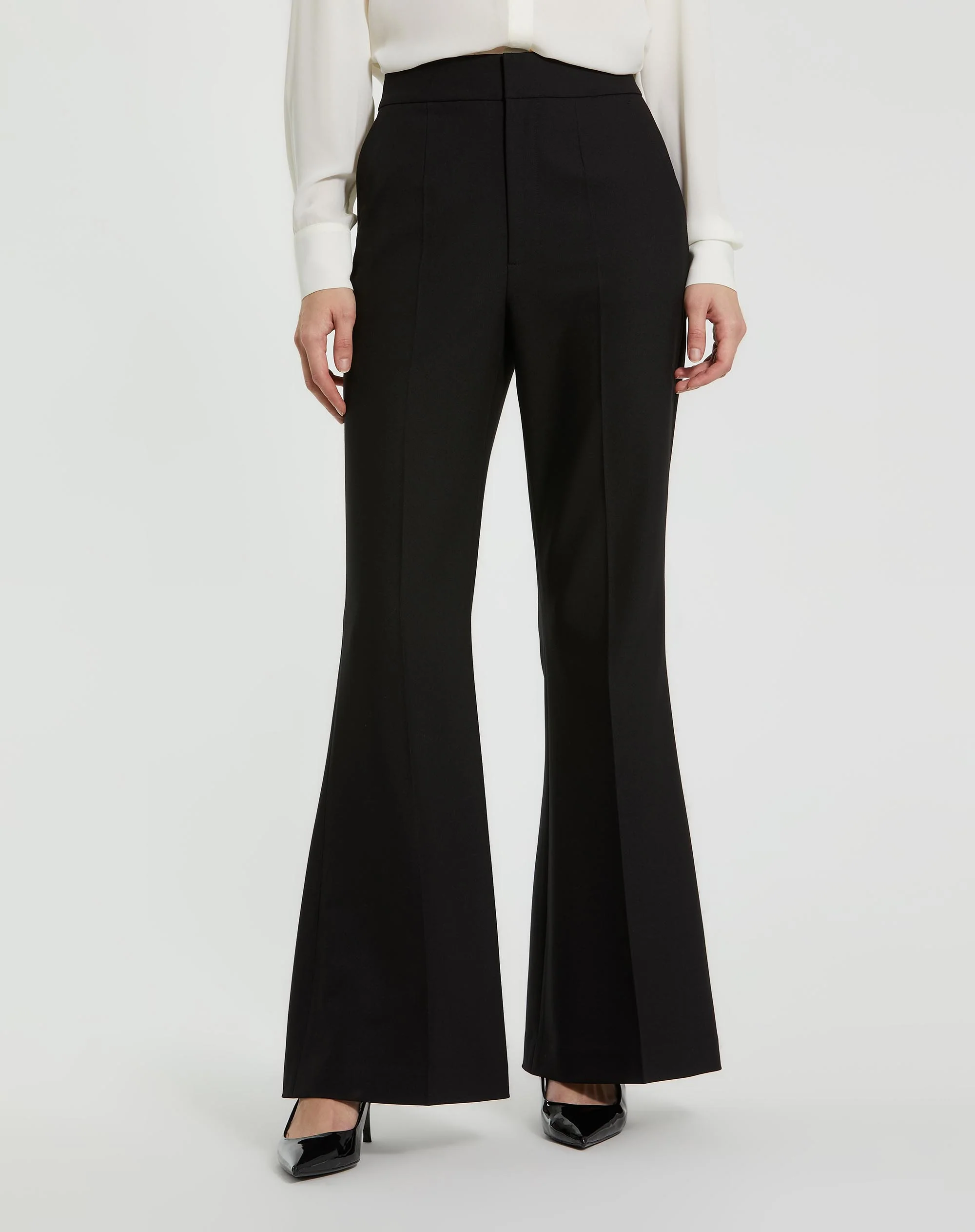 Black Classic Crepe Flared Trouser Pant - FINAL SALE