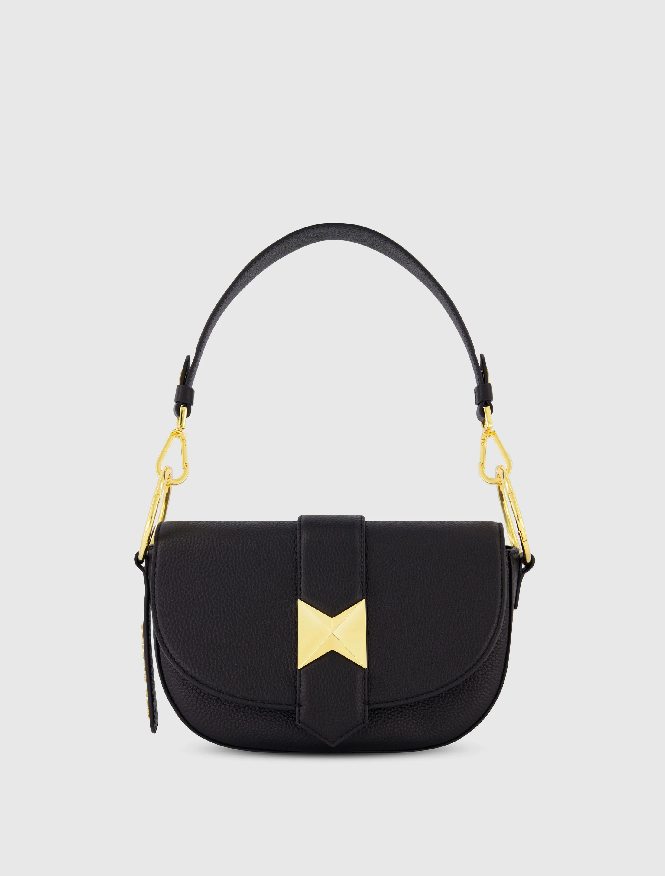 Grain Leather Saddle Bag With Gold Hardware - FINAL SALE