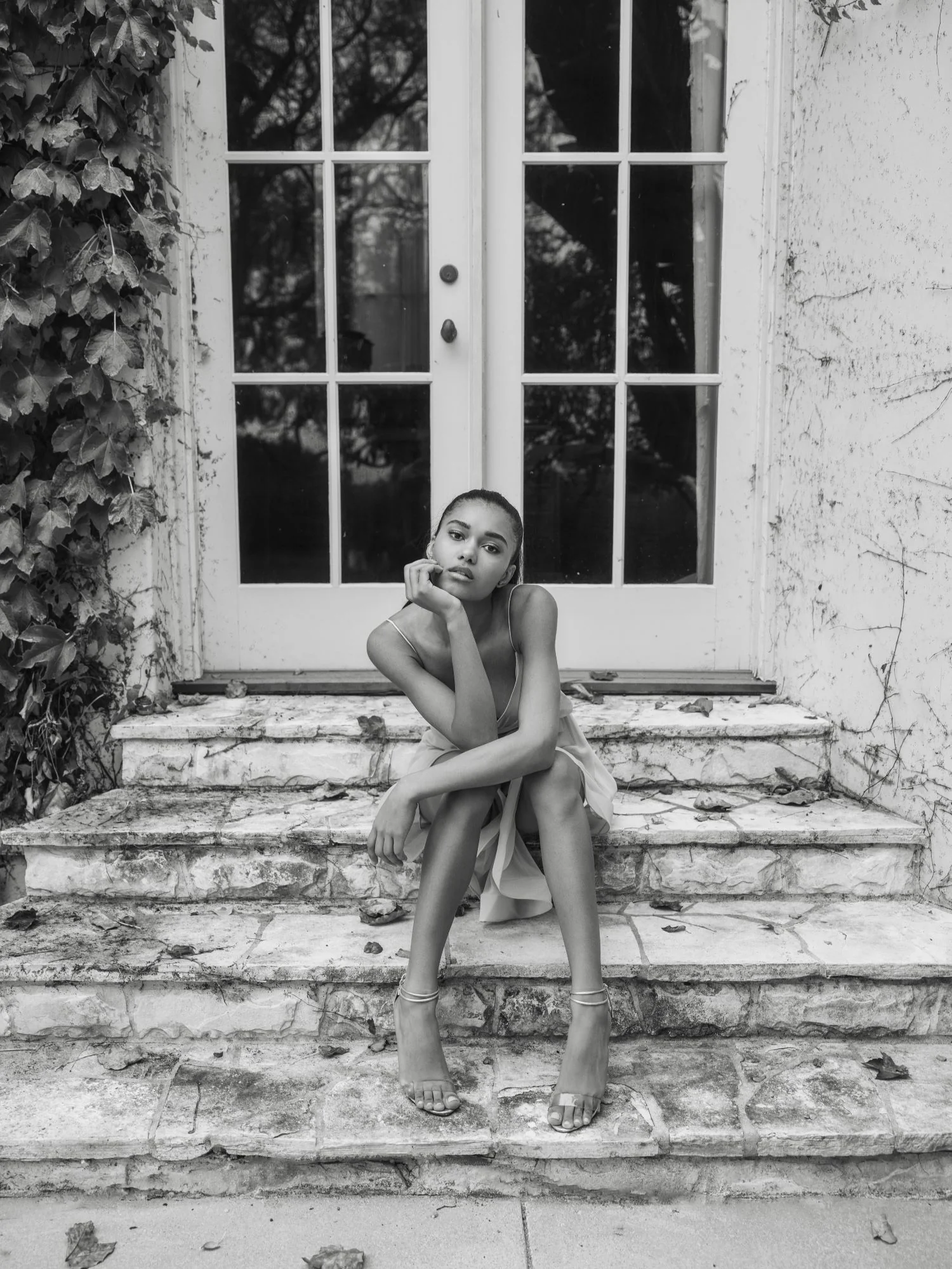 Pink Faux Wrap Bow Detail Flowy Mini Dress