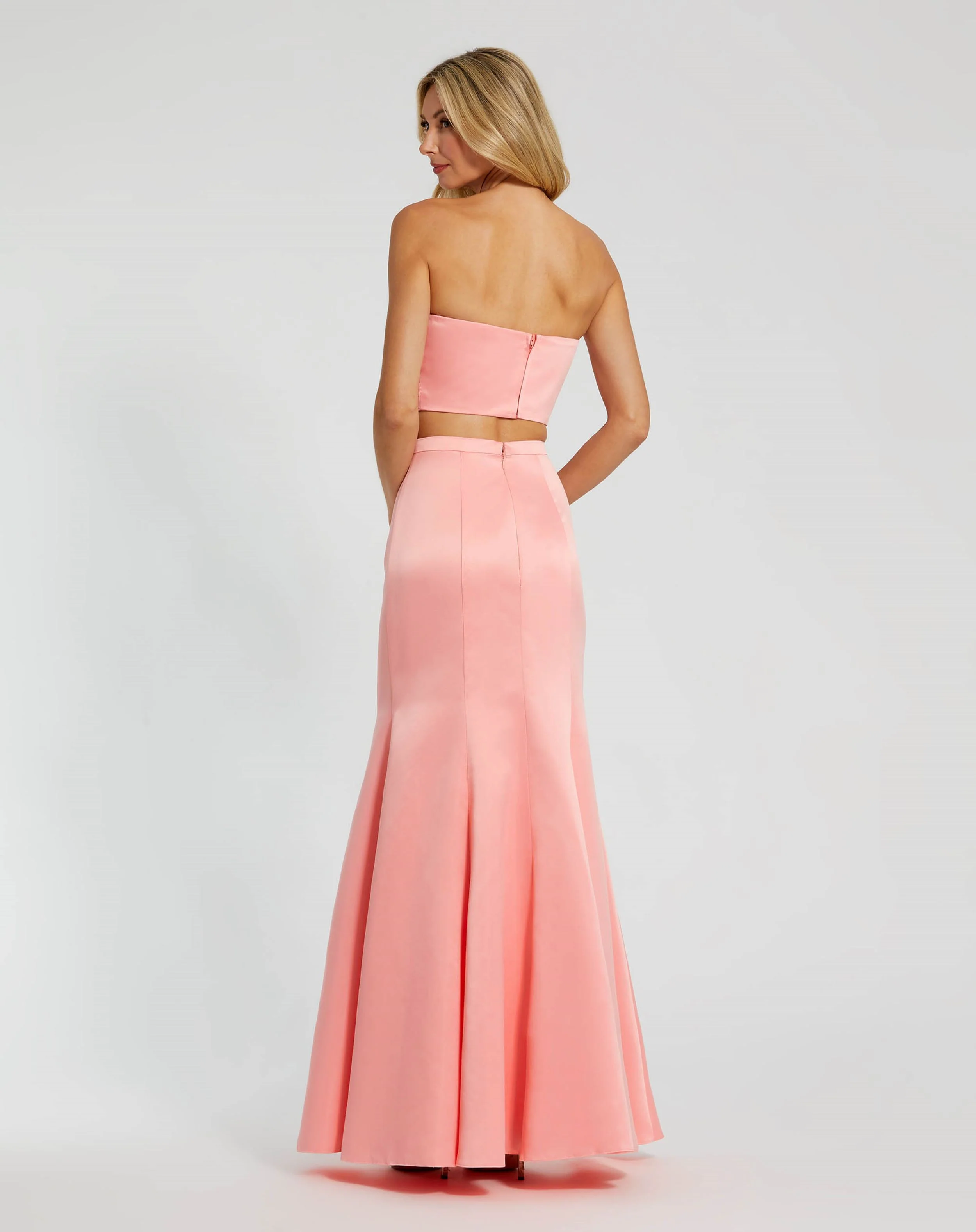 Pink Strapless Bow Top and Mermaid Skirt 2 Piece Set