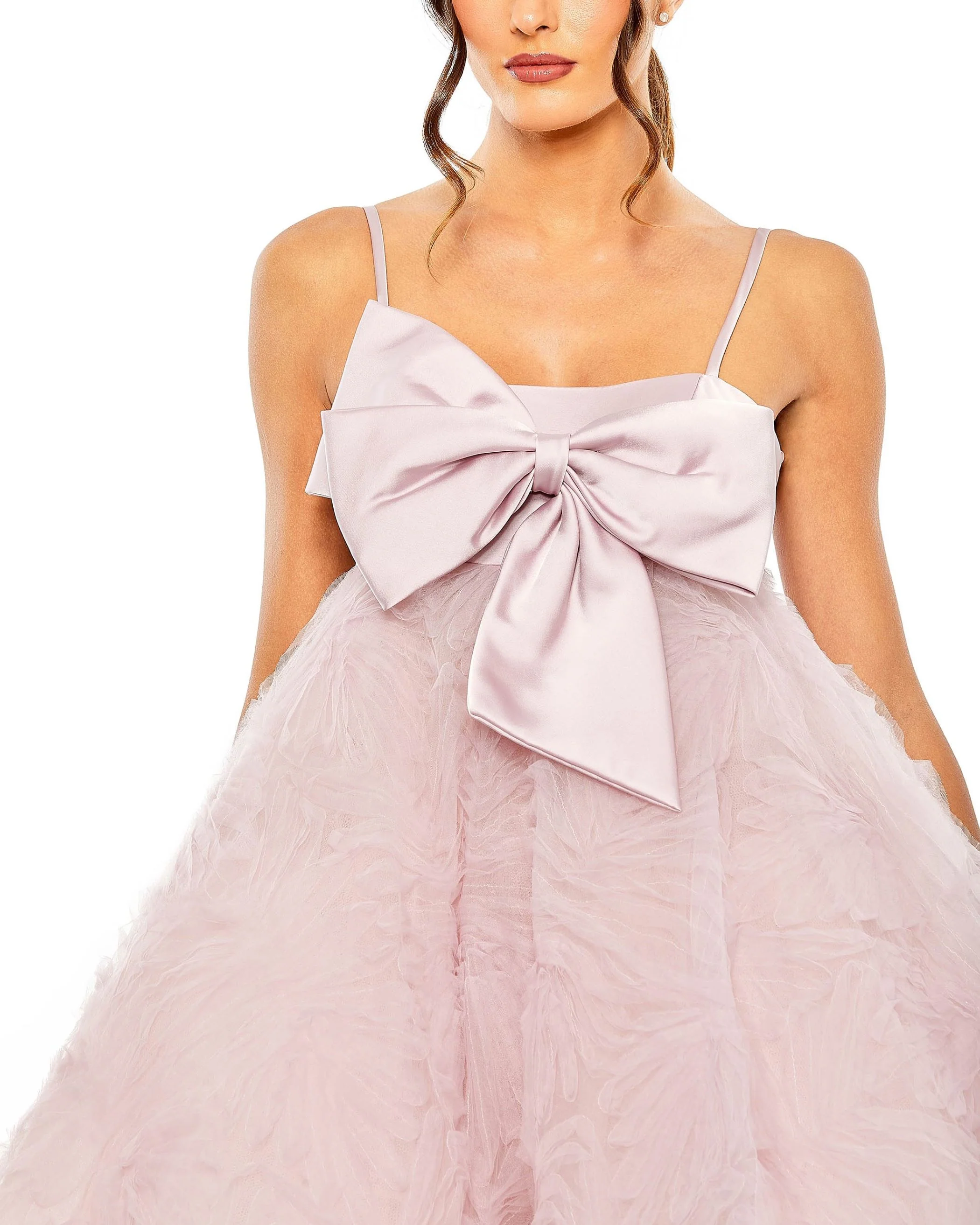 Bow Front Tulle Mini Dress