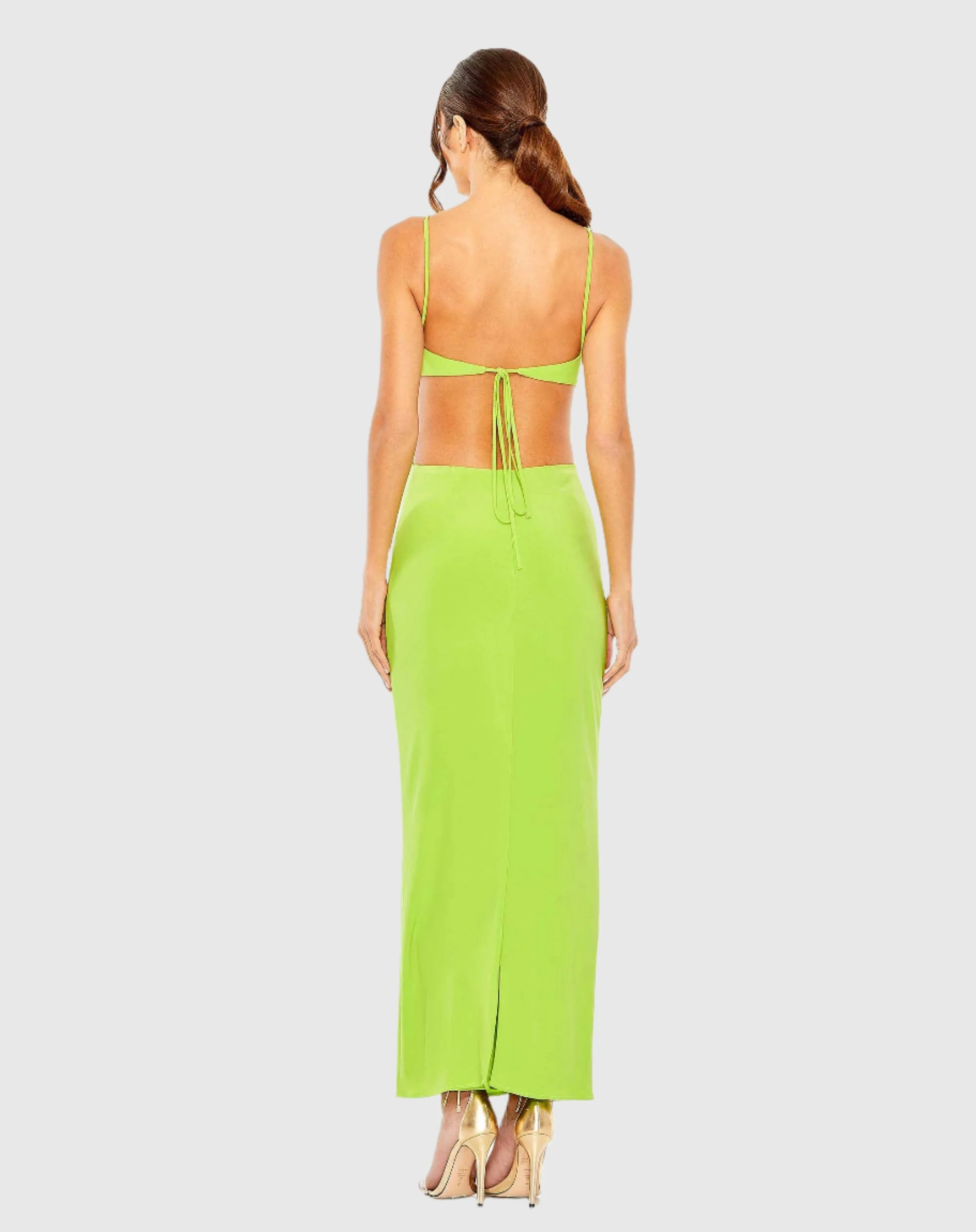 Green Cutout Jersey Midi Dress