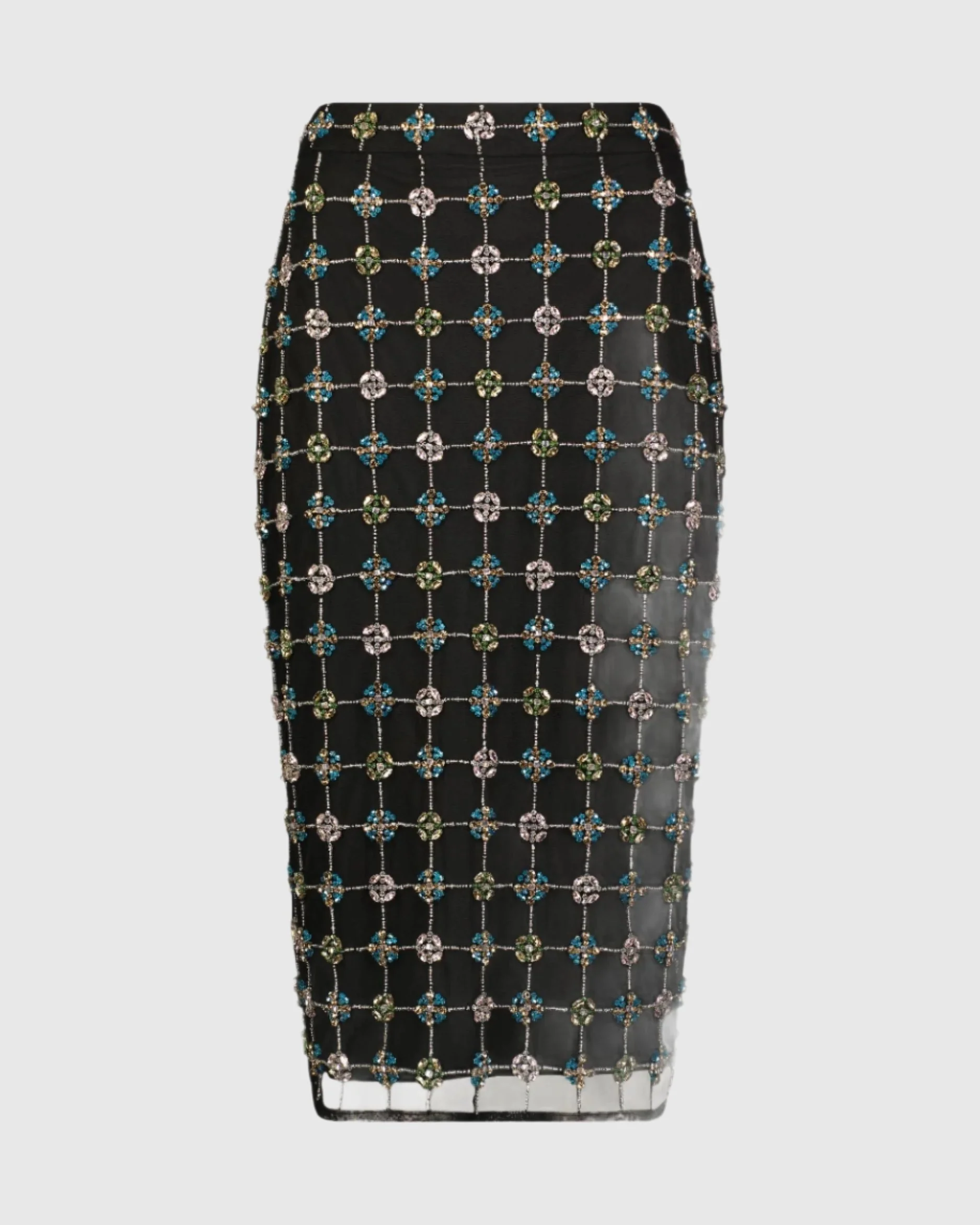 Embellished Geometrical Skirt with Rhinestones - FINAL SALE