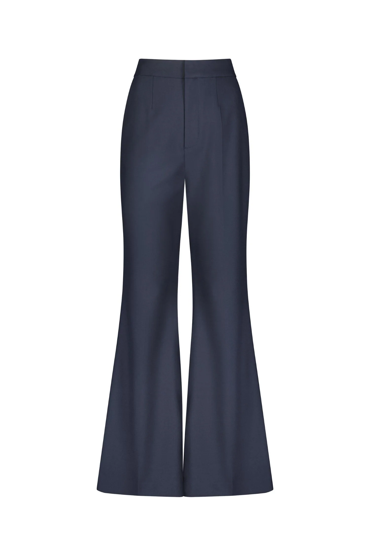 Navy Classic Crepe Flared Trouser Pant - FINAL SALE