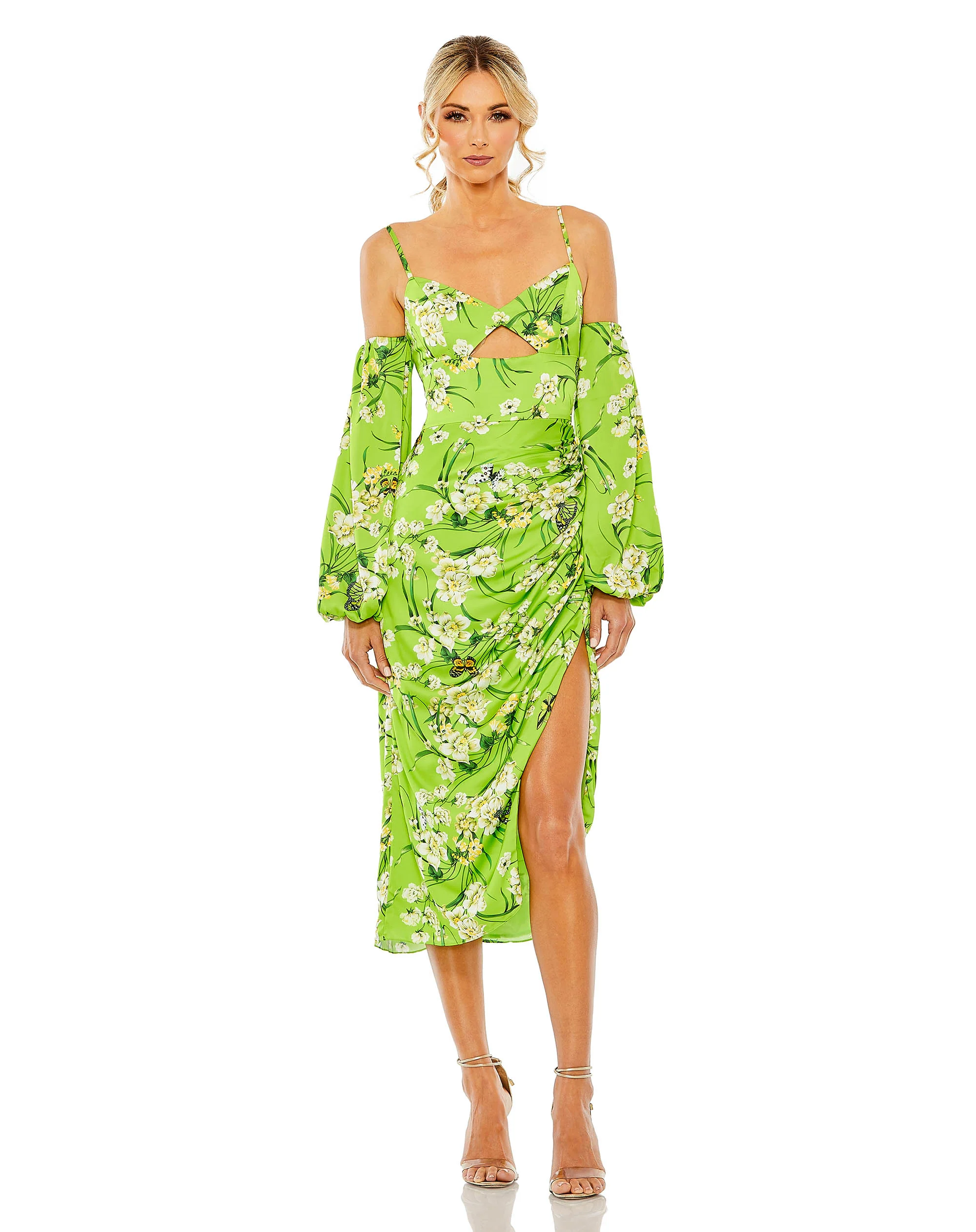 Off the shoulder floral print dress with keyhole | Sample | Sz. 2