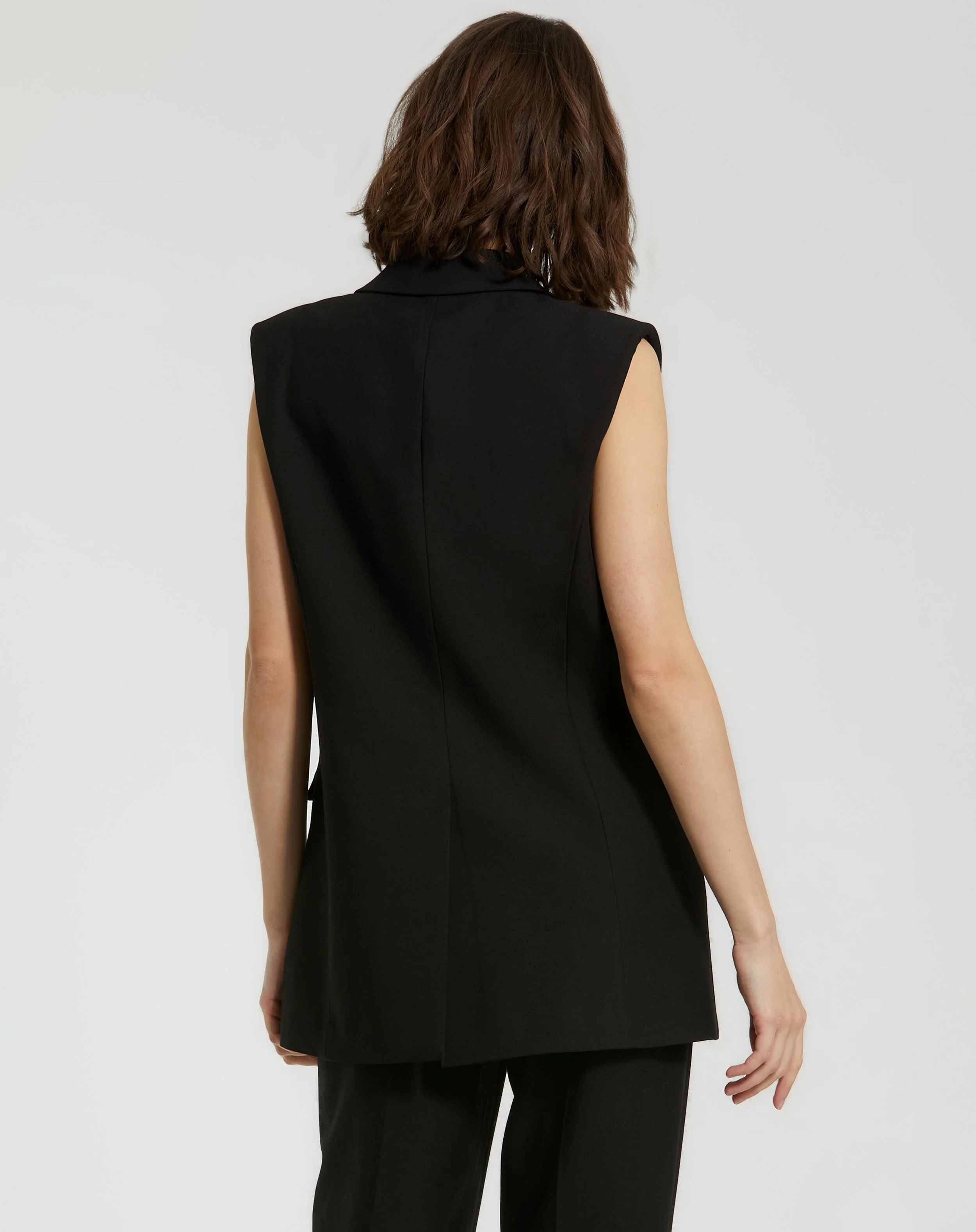 Tailored Crepe Sleeveless Blazer Vest - FINAL SALE