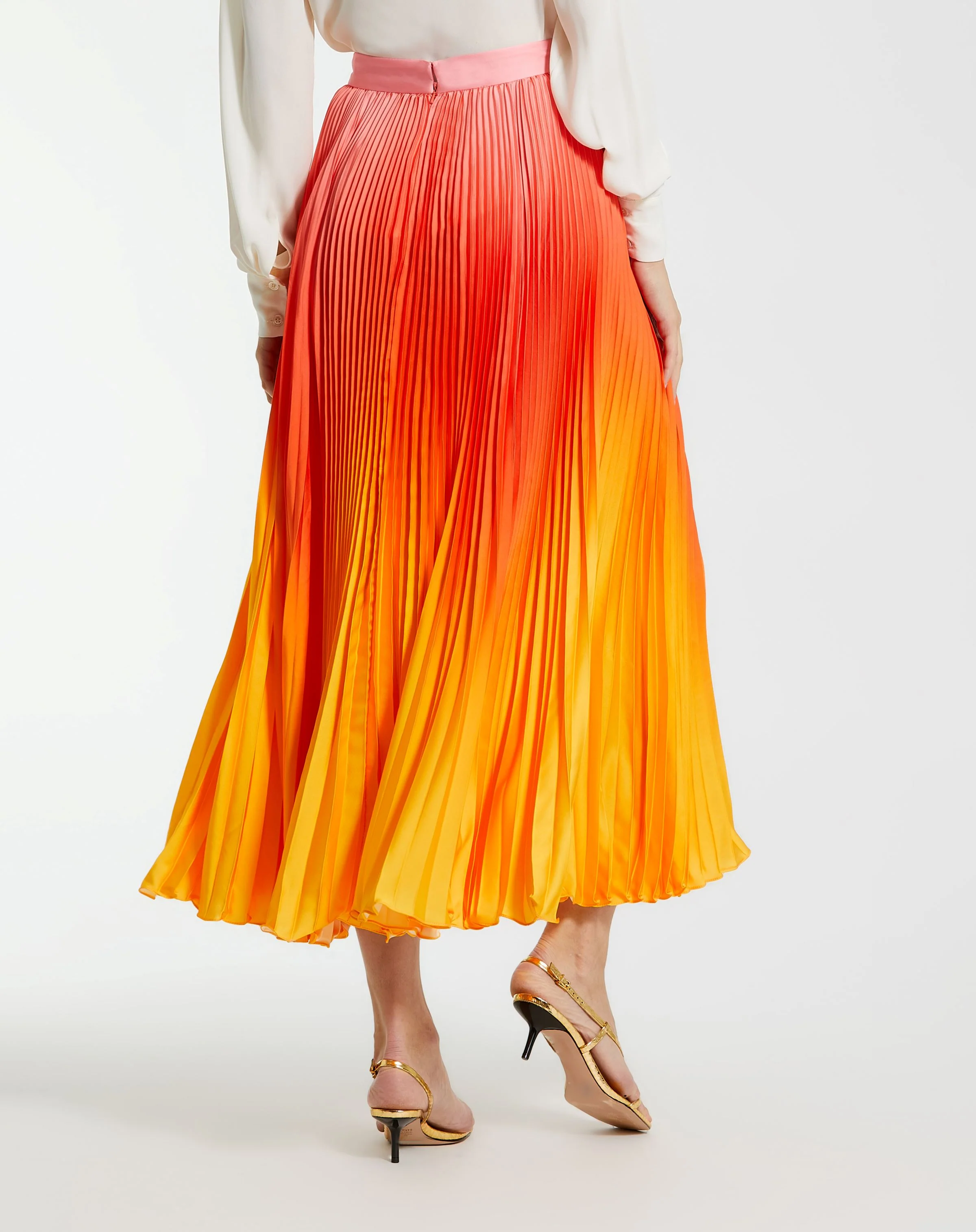 Pleated Charmeuse Ombre Maxi Skirt - FINAL SALE