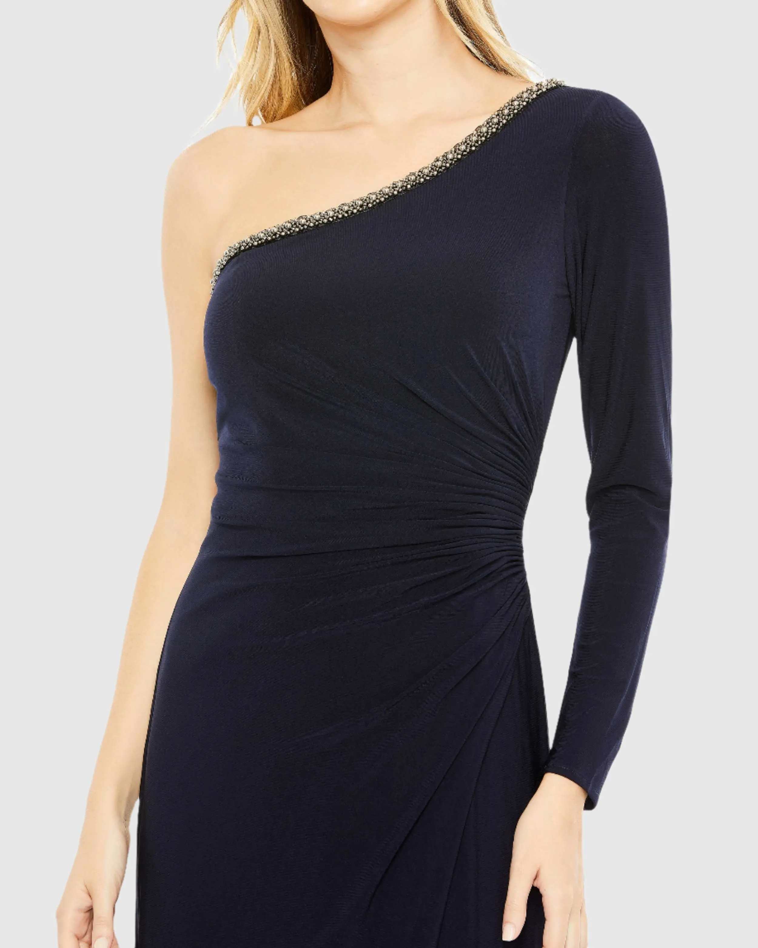 Draped One Sleeve Jersey Gown