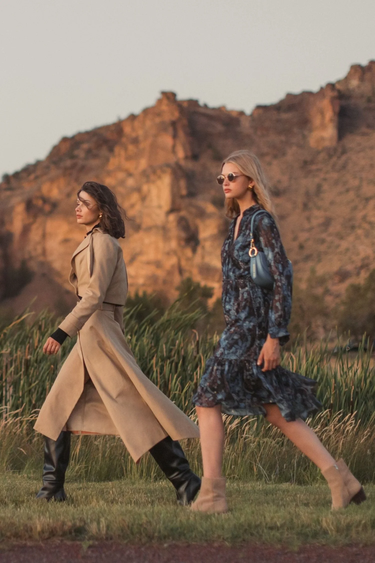 Blue Lurex Chiffon Bishop Sleeve Button Up Midi Dress