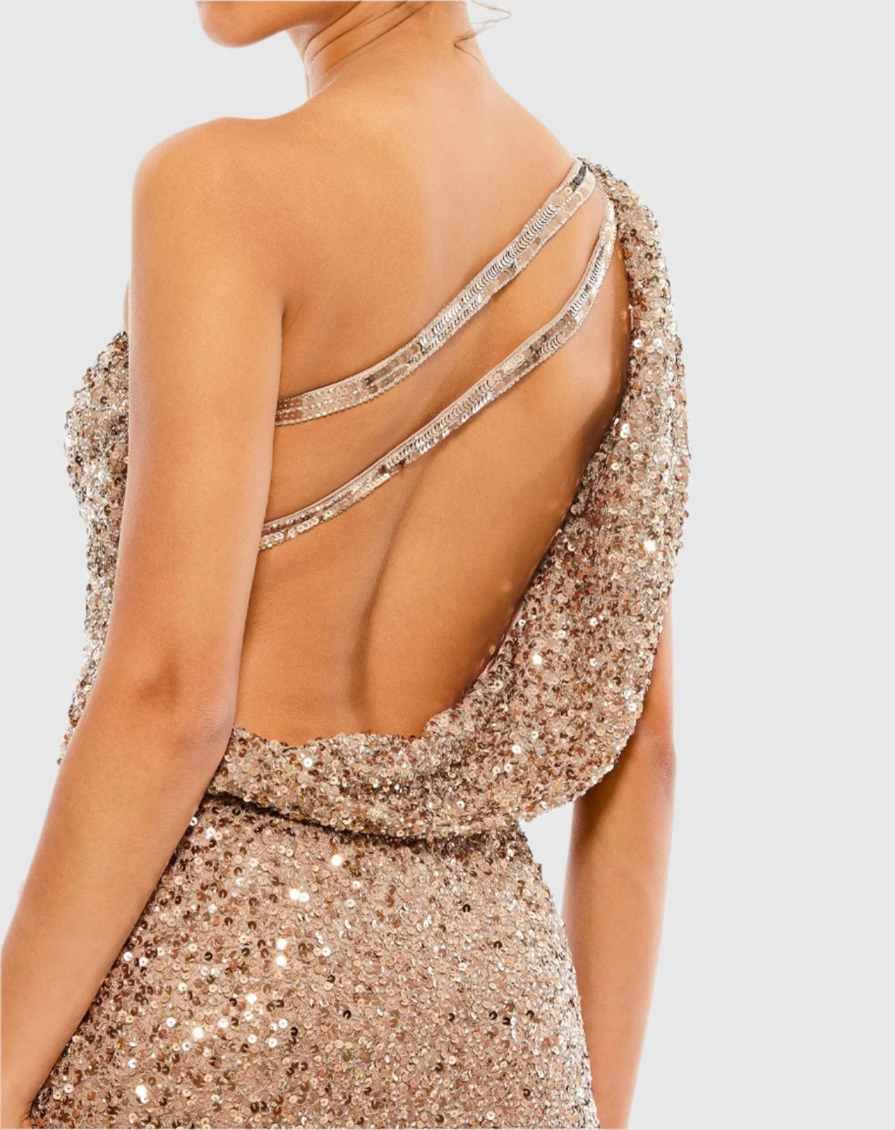 One Shoulder Sequined Mini Dress