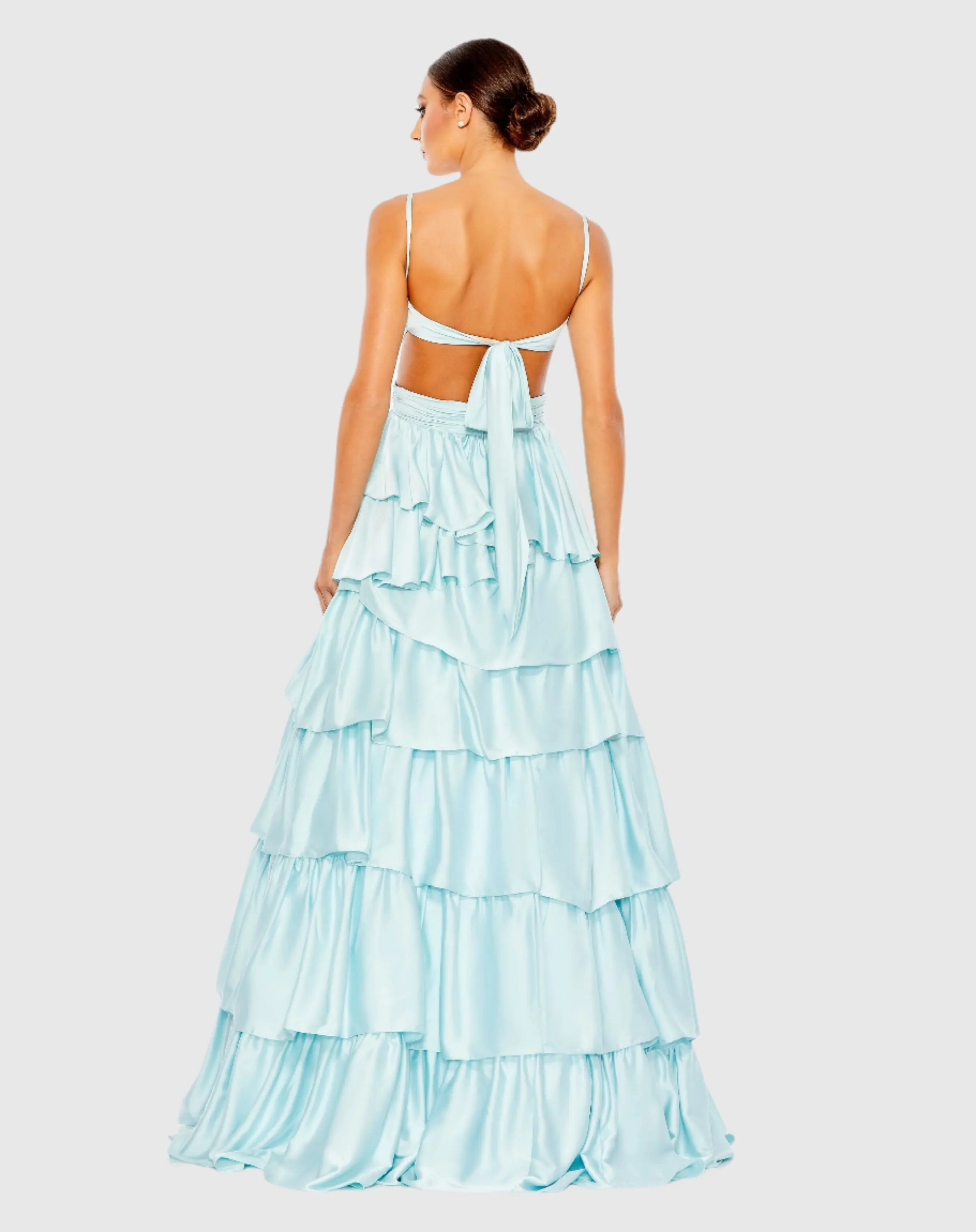 Ruffle Tiered Cut Out Sleeveless Ballgown