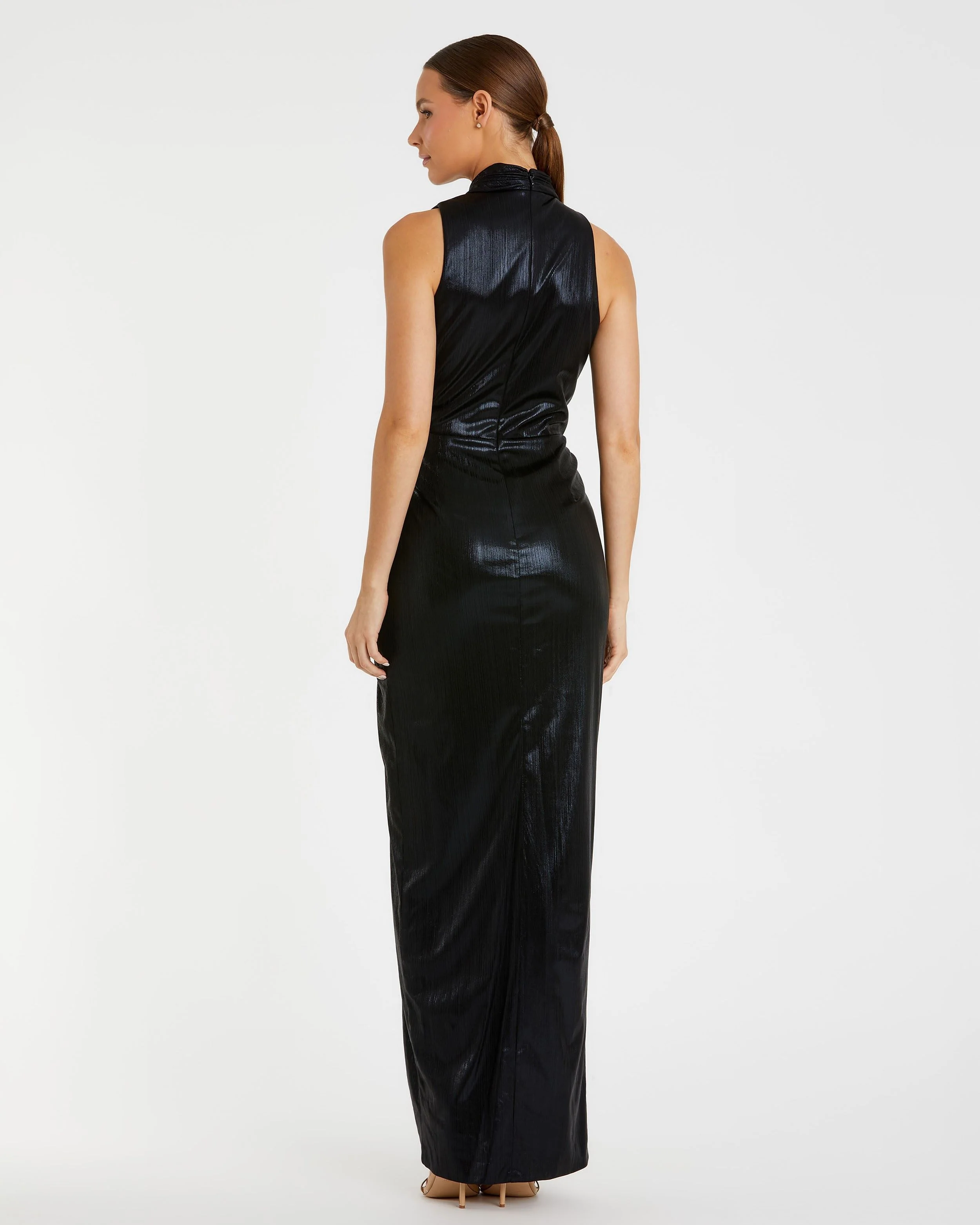 Black High Neck Sleeveless Gown