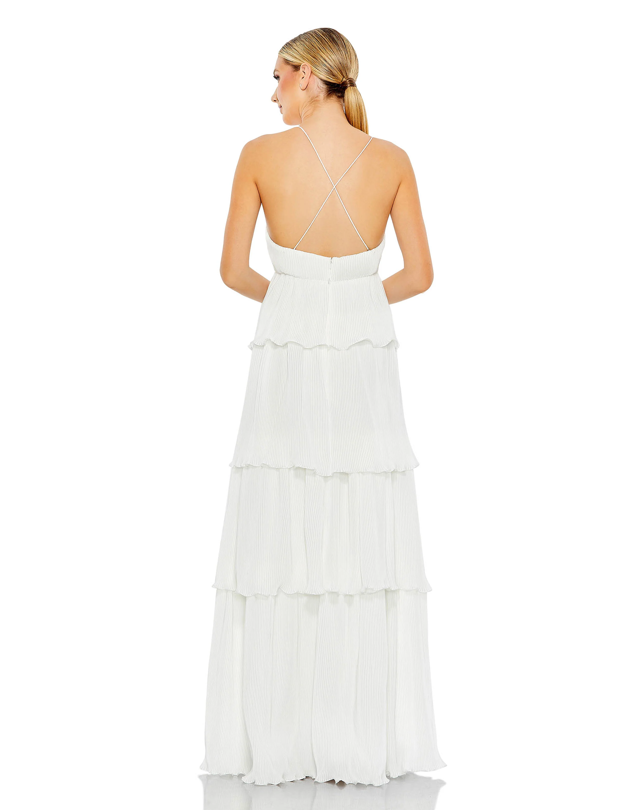 White Spaghetti Strap Ruffle Layered Maxi Dress - FINAL SALE