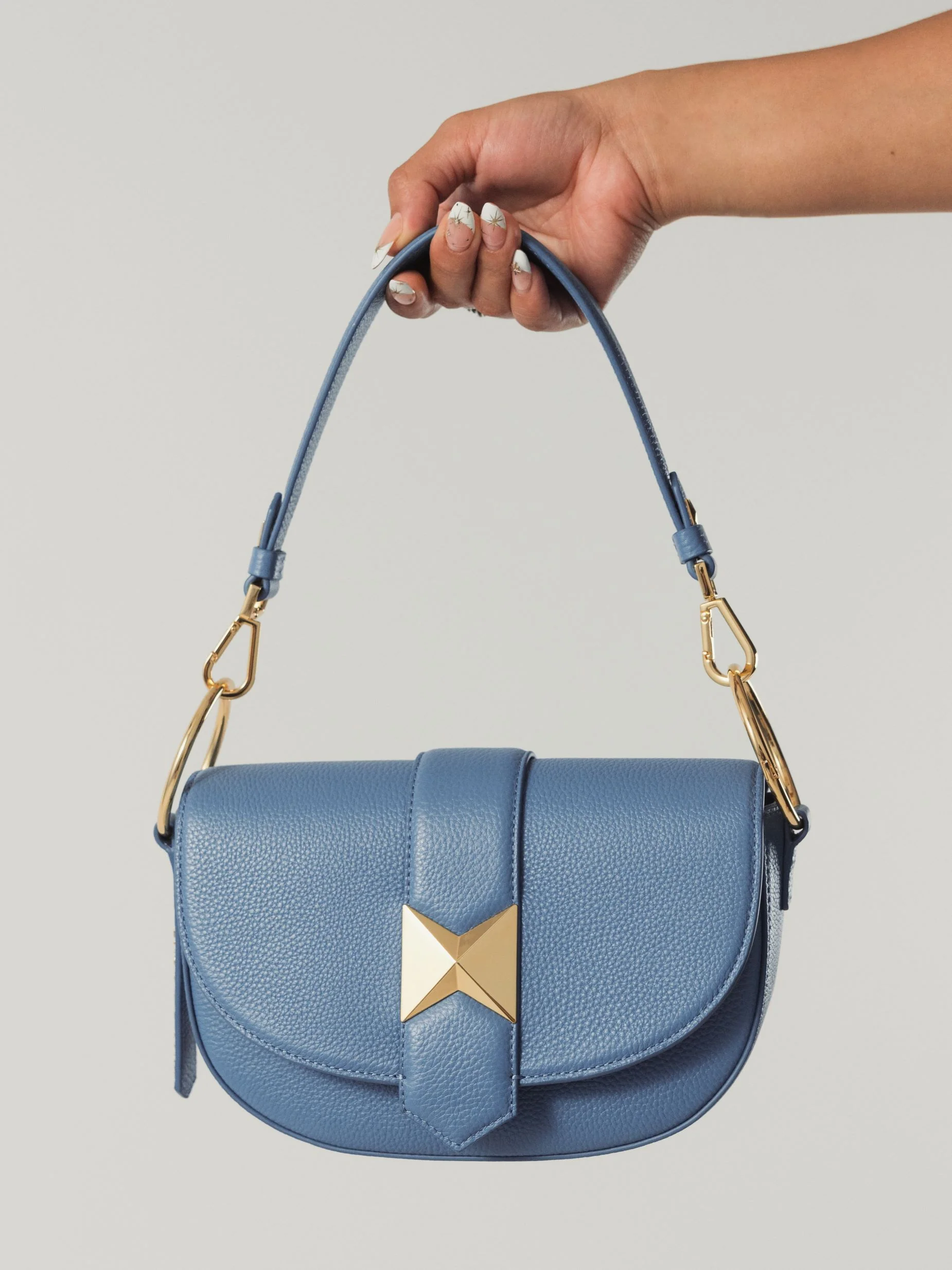 Grain Leather Saddle Bag With Gold Hardware - FINAL SALE