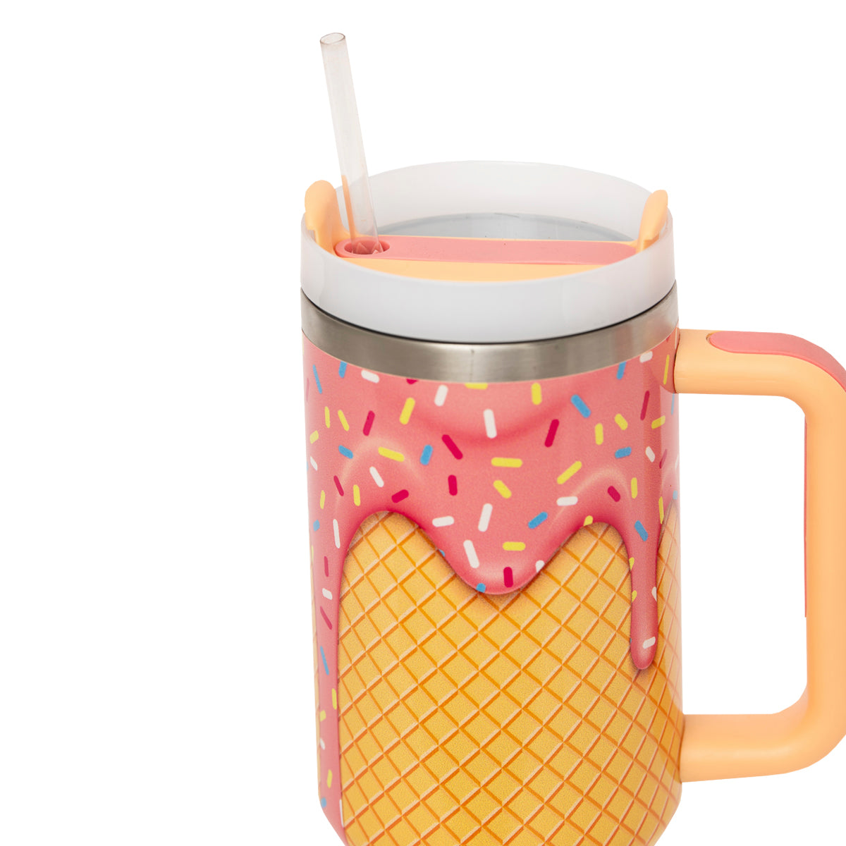 Ice Cream Custom Stanley Quencher 40oz Stainless Steel Tumbler
