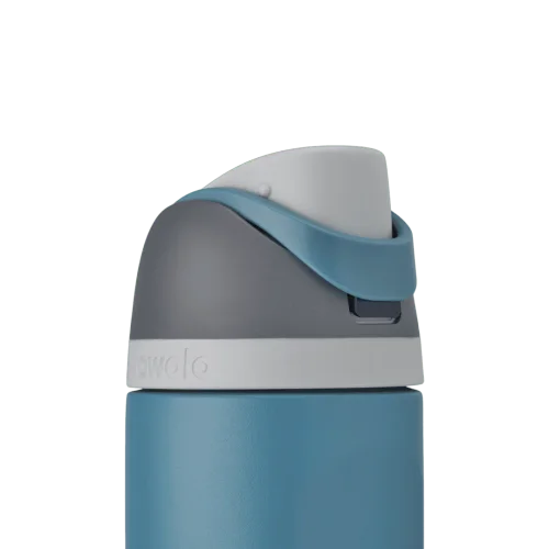 Owala FreeSip Insulated Stainless Steel Water Bottle with Straw for Sports and Travel, BPA-Free, 24-oz, Grey/Blue