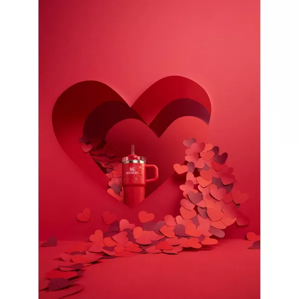 Stanley 20 oz Stainless Steel H2.0 Flowstate Quencher Tumbler with handle - Valentine's Day