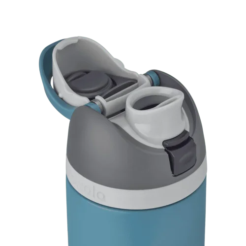 Owala FreeSip Insulated Stainless Steel Water Bottle with Straw for Sports and Travel, BPA-Free, 24-oz, Grey/Blue