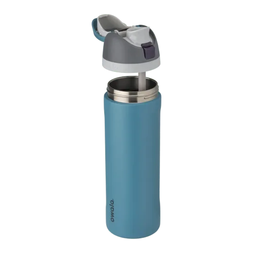 Owala FreeSip Insulated Stainless Steel Water Bottle with Straw for Sports and Travel, BPA-Free, 24-oz, Grey/Blue