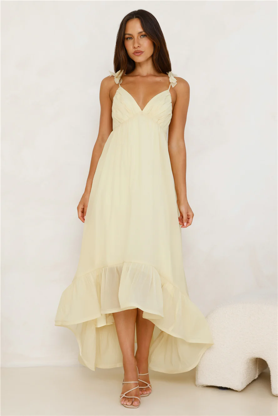 Floating On Florals Maxi Dress Yellow