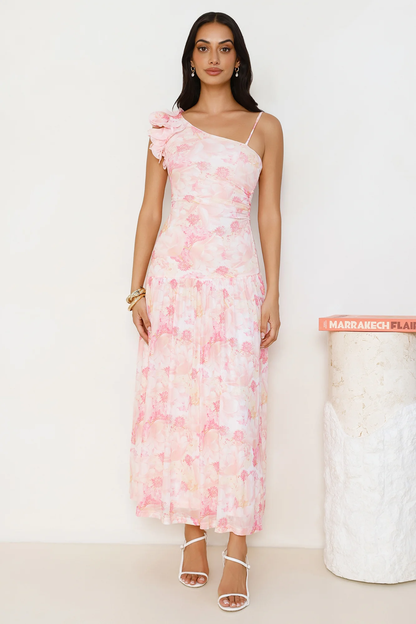 Chic Encounters Mesh Maxi Dress Print