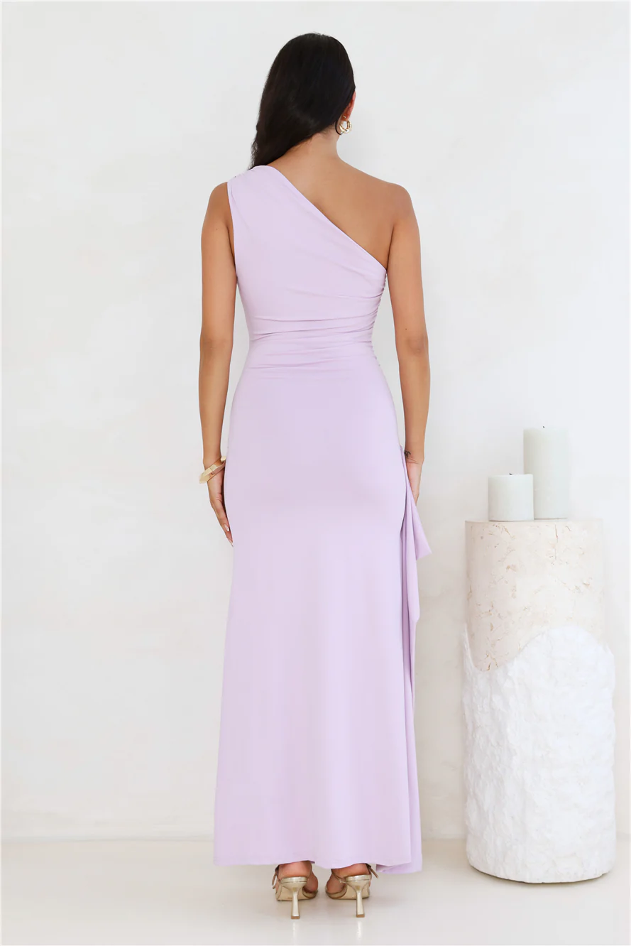 Stay Classy One Shoulder Maxi Dress Lilac