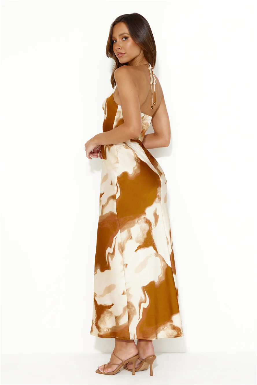 Like My Style Halter Maxi Dress Rust
